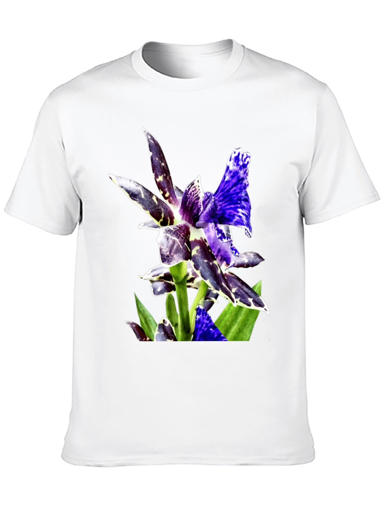 Botanical Orchid Graphic Tee - Black
