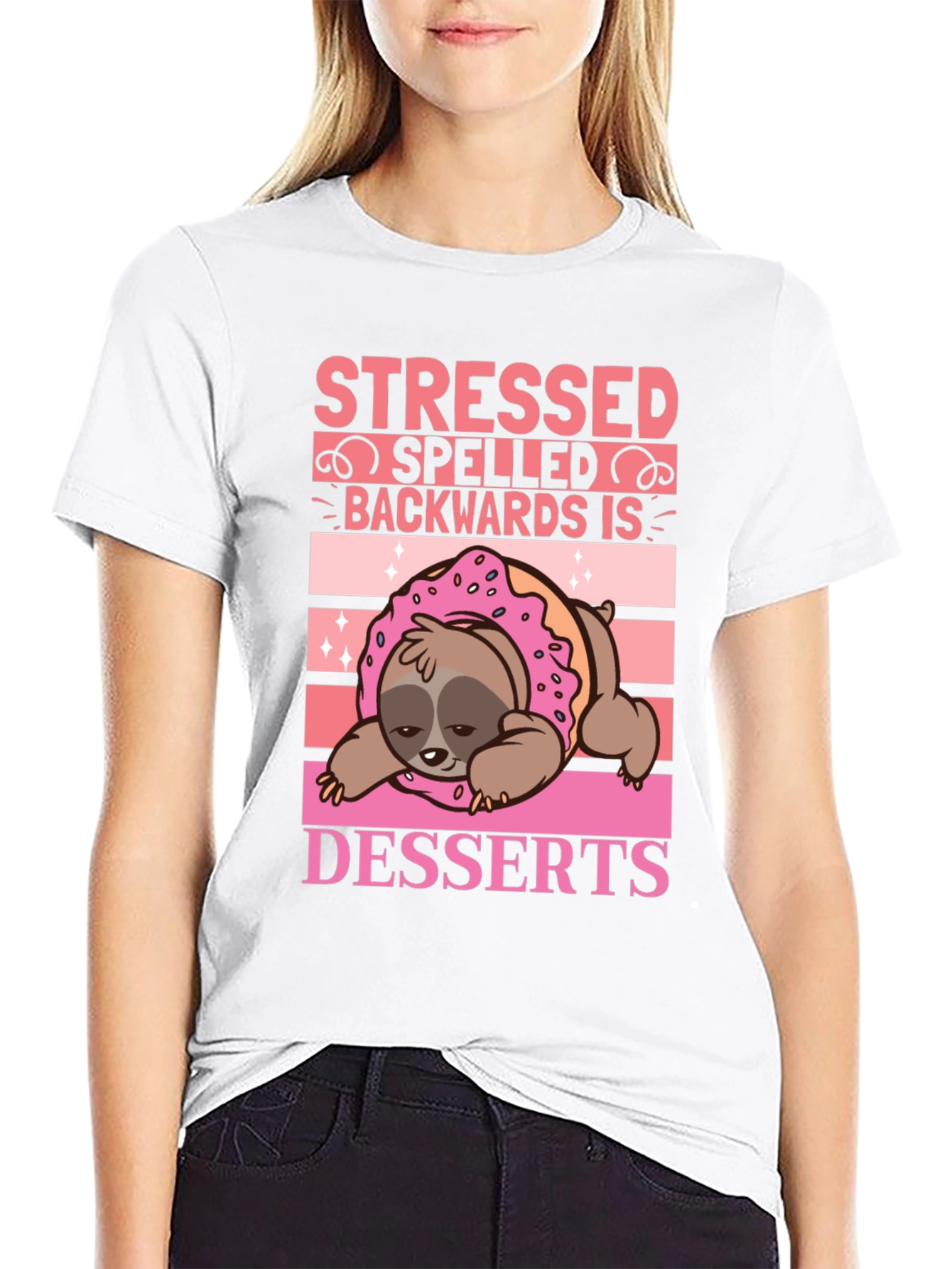 Stressed Spelled Backwards is Desserts Sloth T-Shirt
