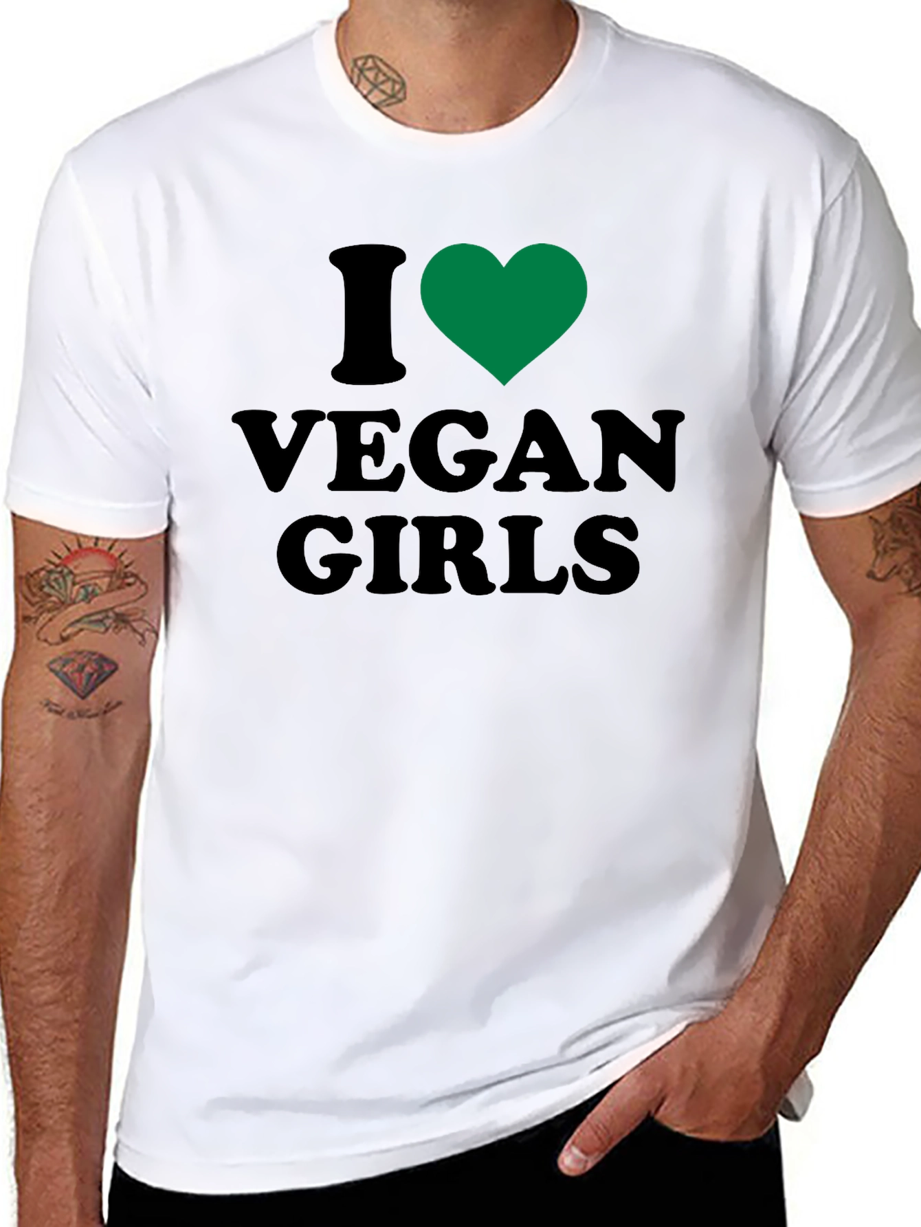 I Heart Vegan Girls Graphic T-Shirt