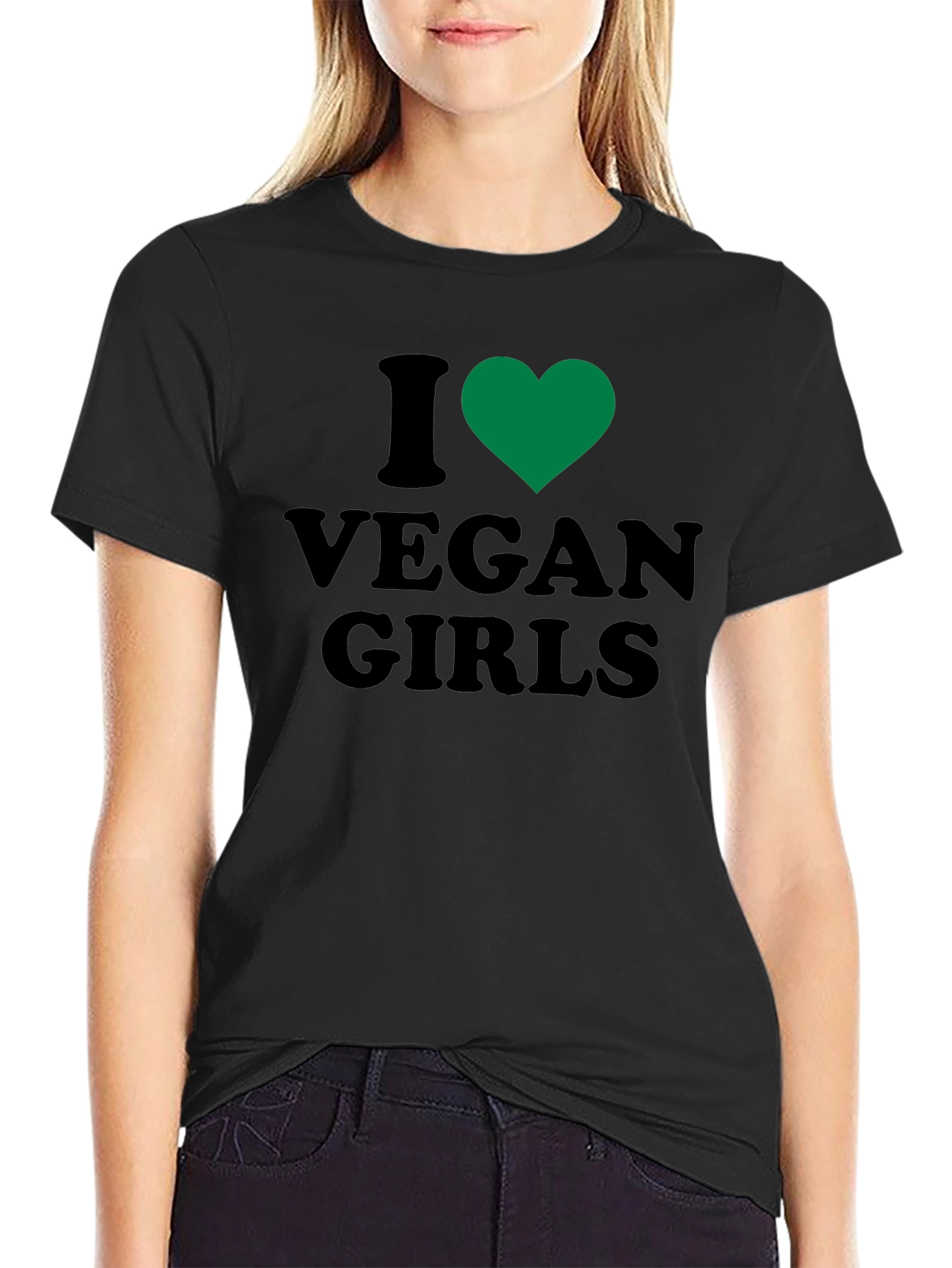 I Heart Vegan Girls Graphic T-Shirt