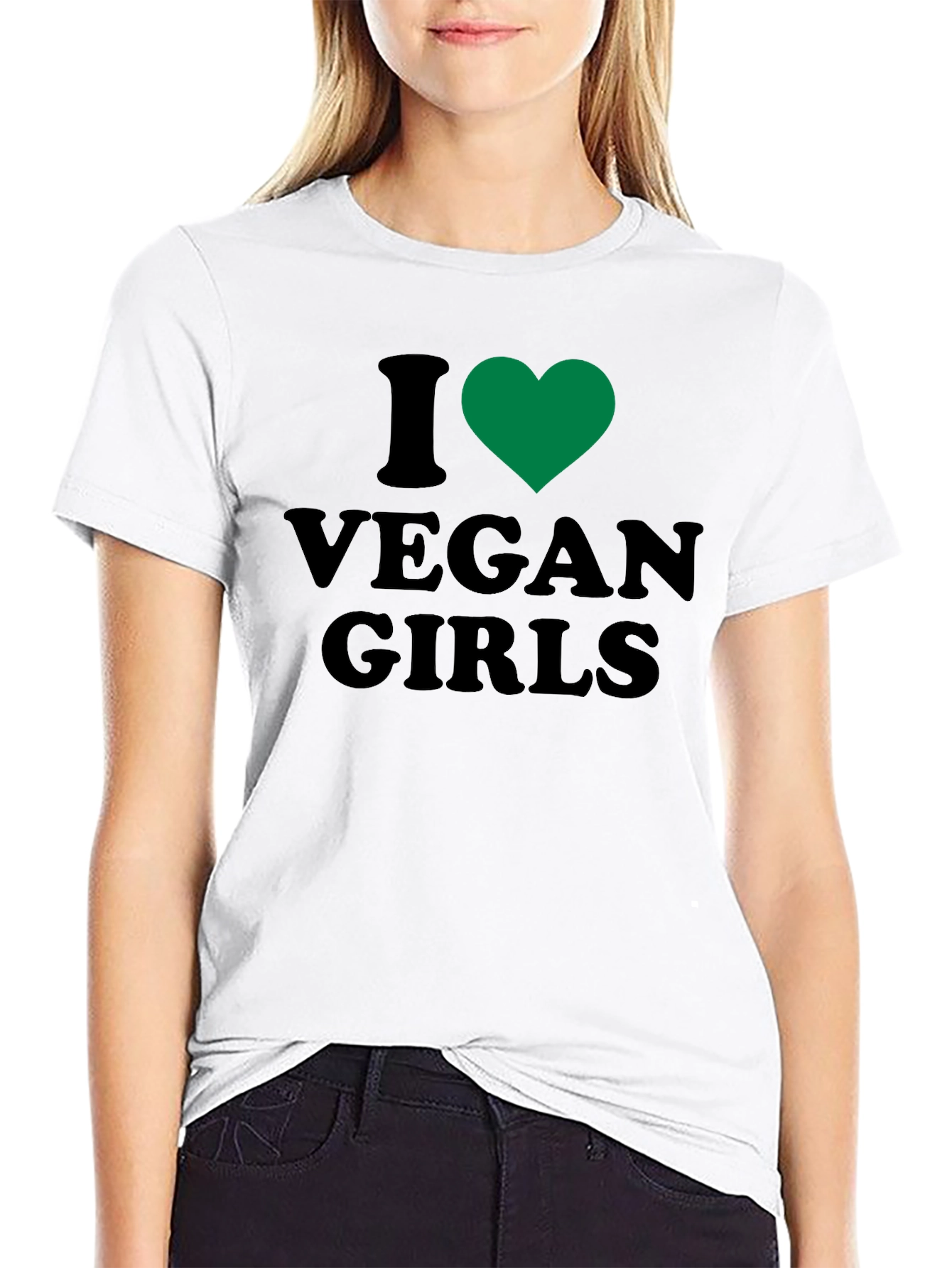 I Heart Vegan Girls Graphic T-Shirt