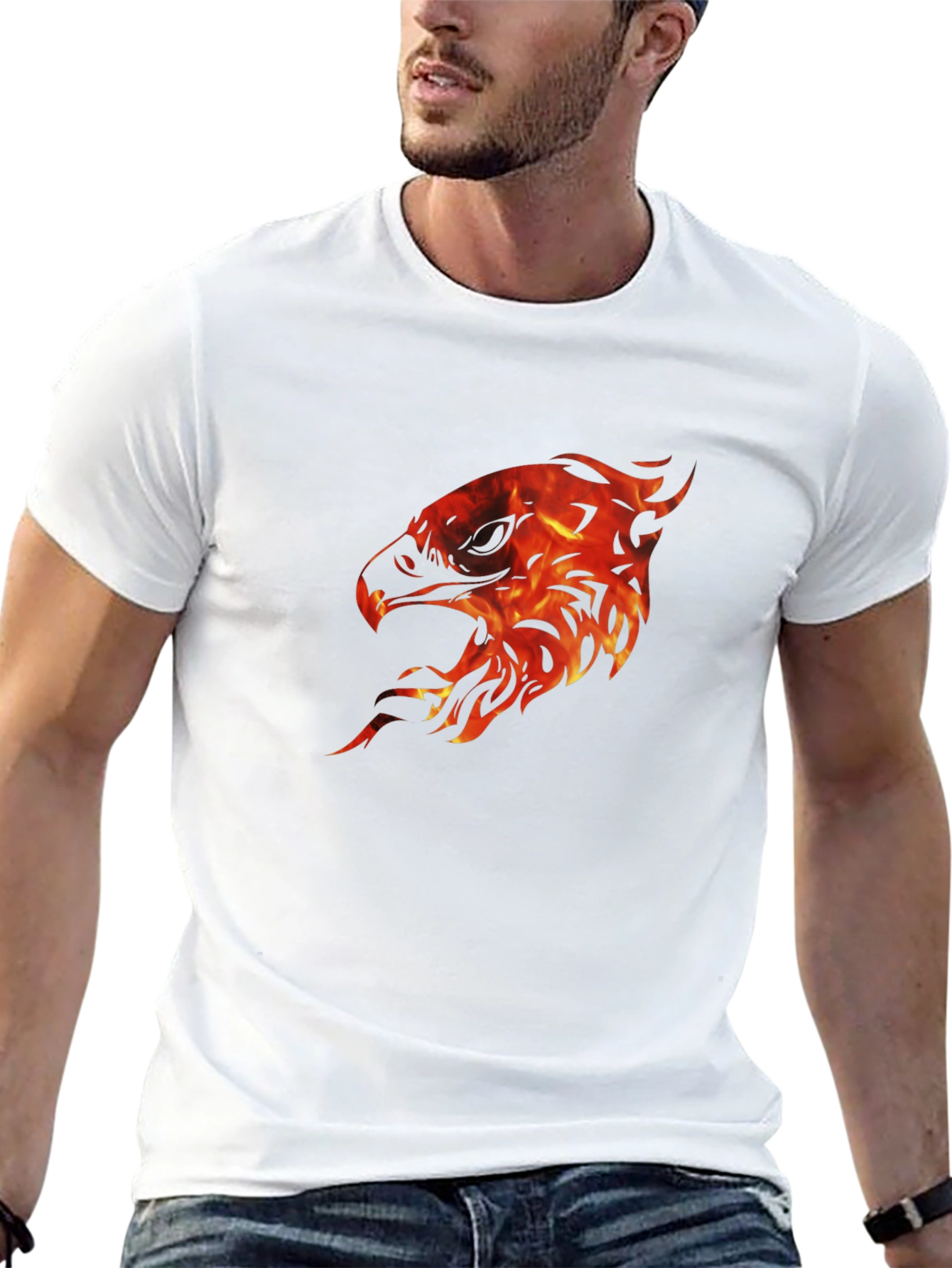 Fiery Eagle Graphic Tee - Mens Black T-Shirt