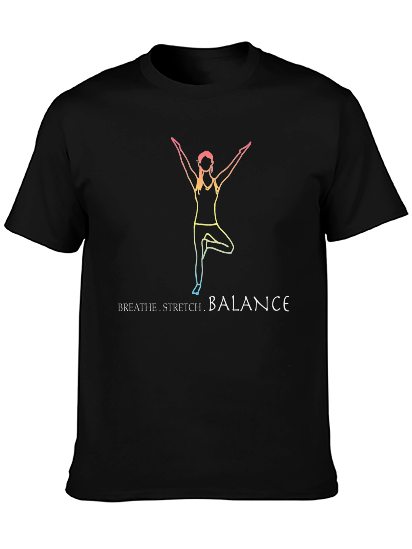 Yoga Pose Graphic T-Shirt - Breathe Stretch Balance