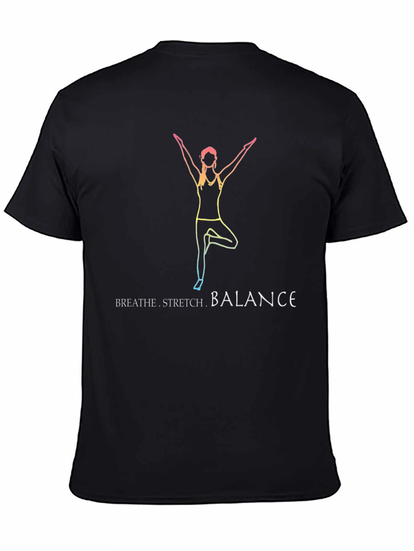 Yoga Pose Graphic T-Shirt - Breathe Stretch Balance