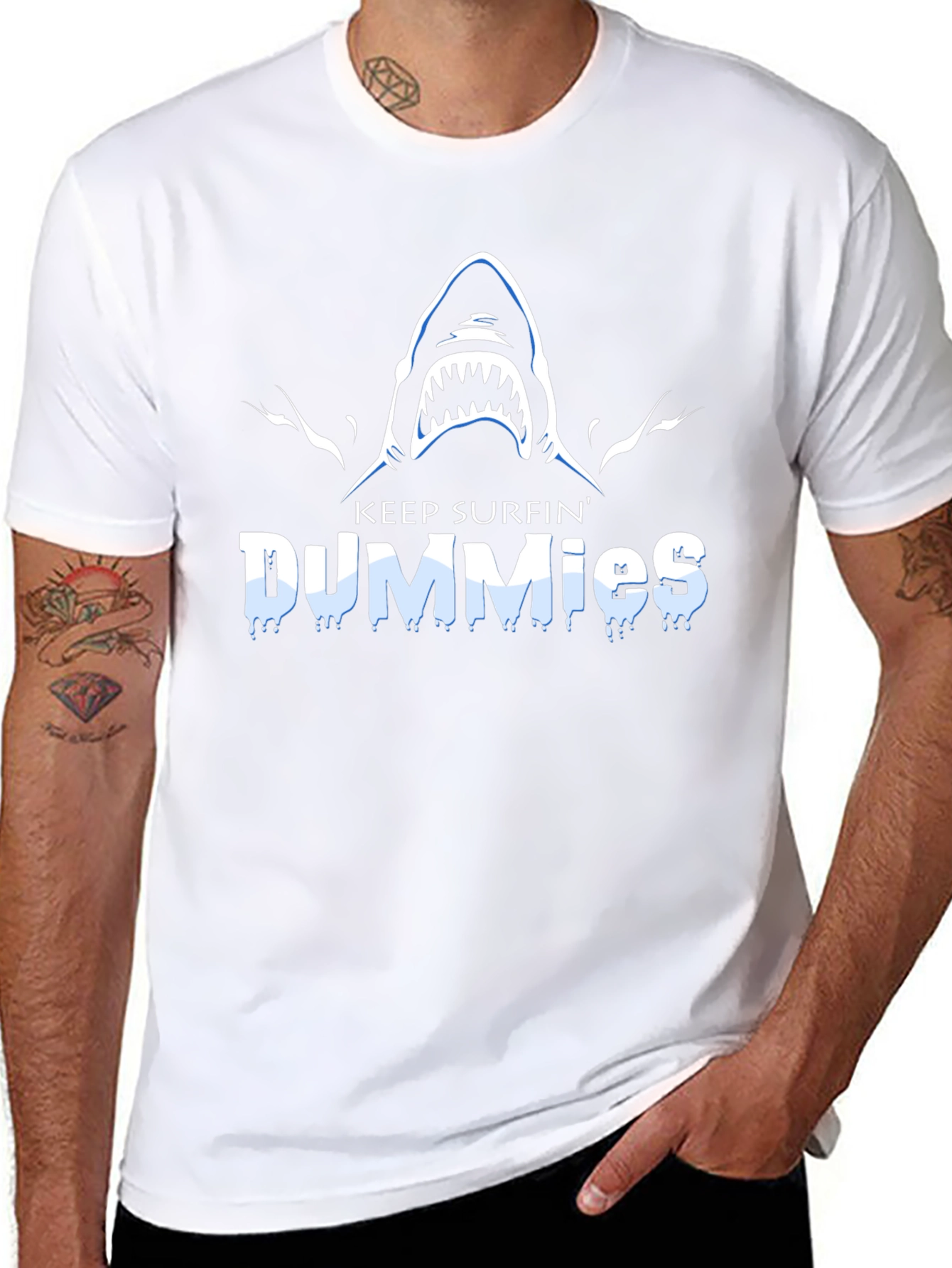 Keep Surfin Dummies Shark Graphic T-Shirt