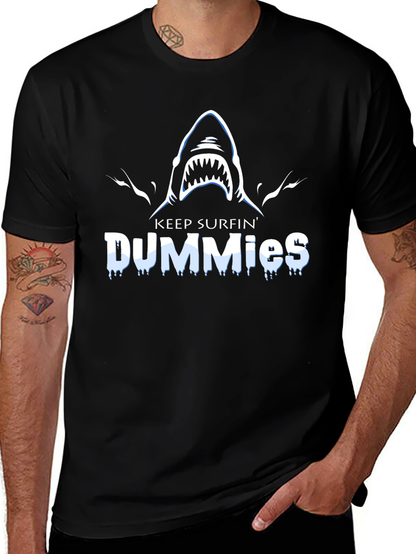 Keep Surfin Dummies Shark Graphic T-Shirt