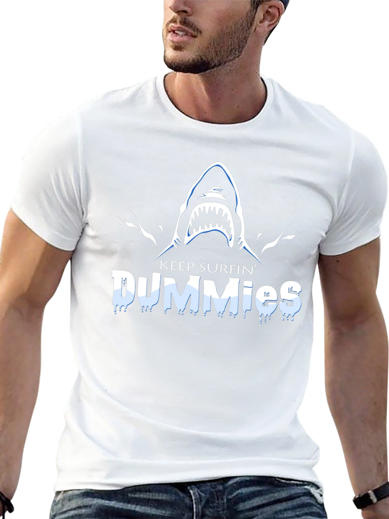 Keep Surfin Dummies Shark Graphic T-Shirt