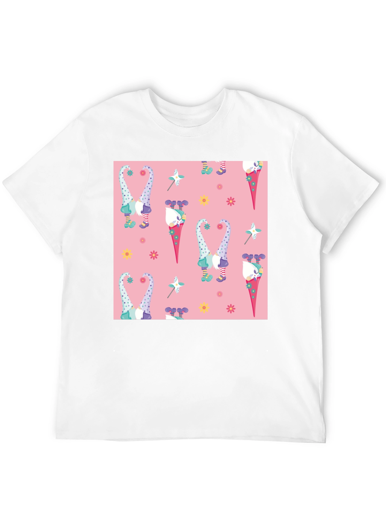 Novelty Gnome Pattern T-Shirt