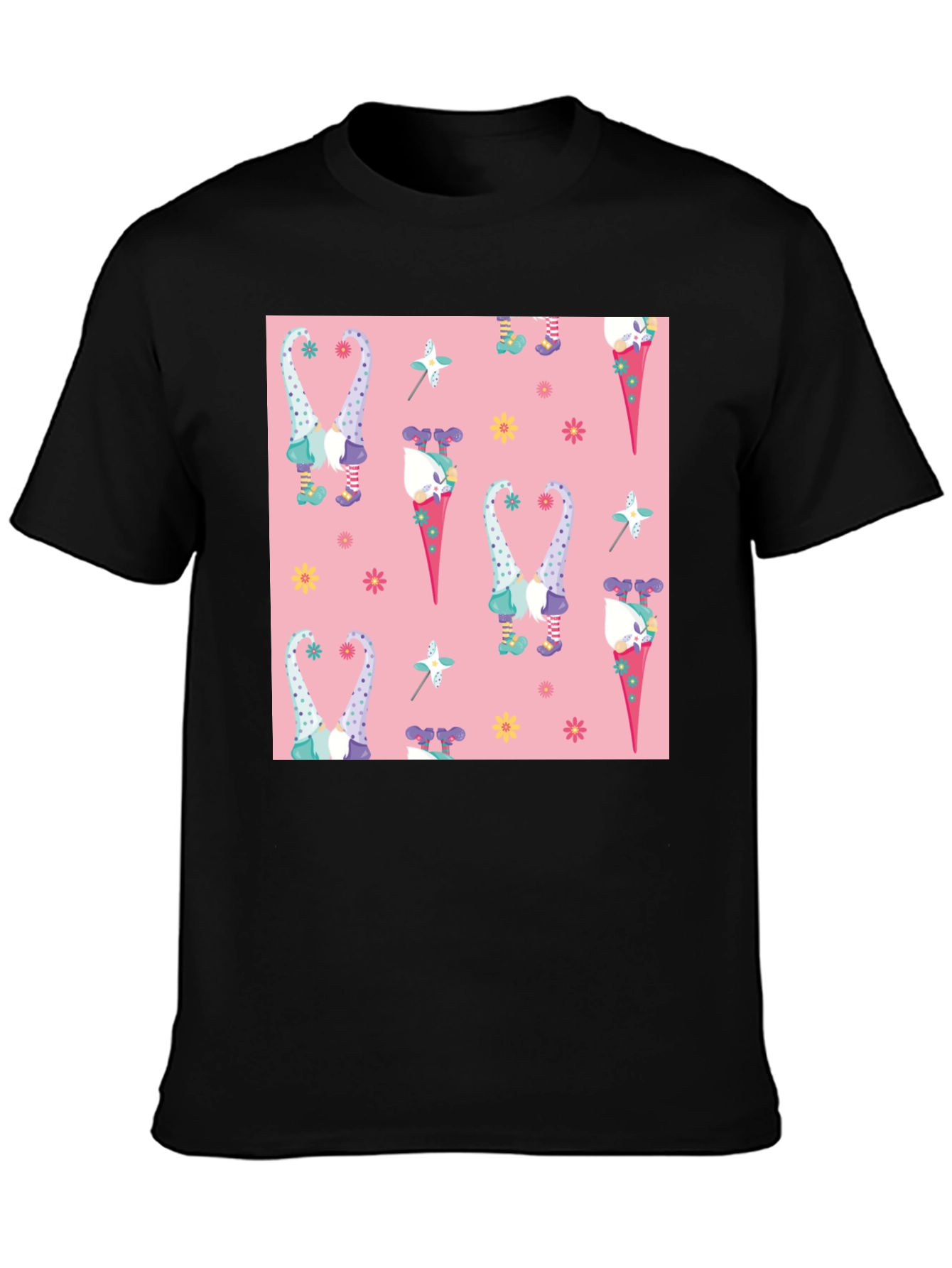 Novelty Gnome Pattern T-Shirt