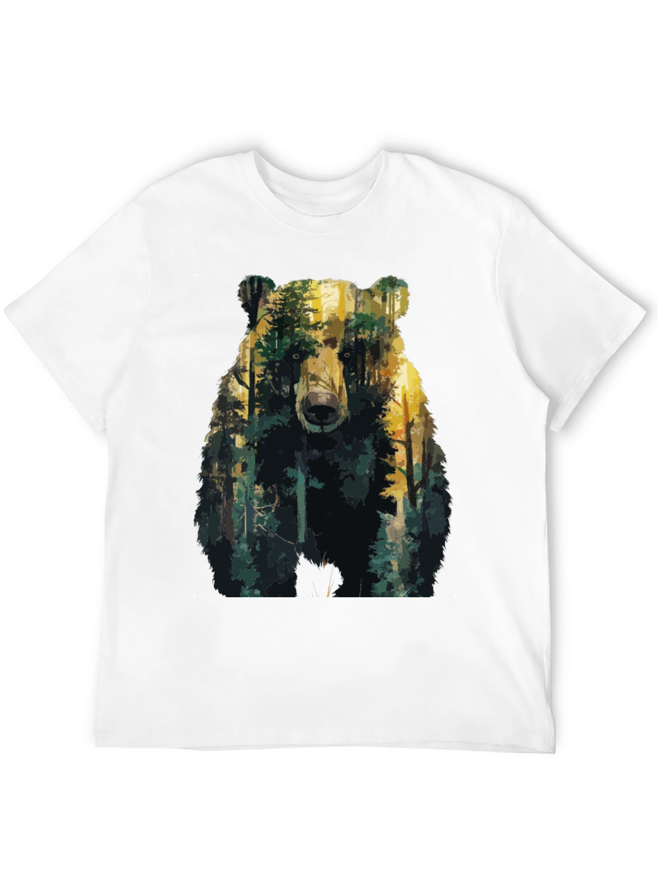 Bear Forest Graphic T-Shirt - Nature Inspired Tee