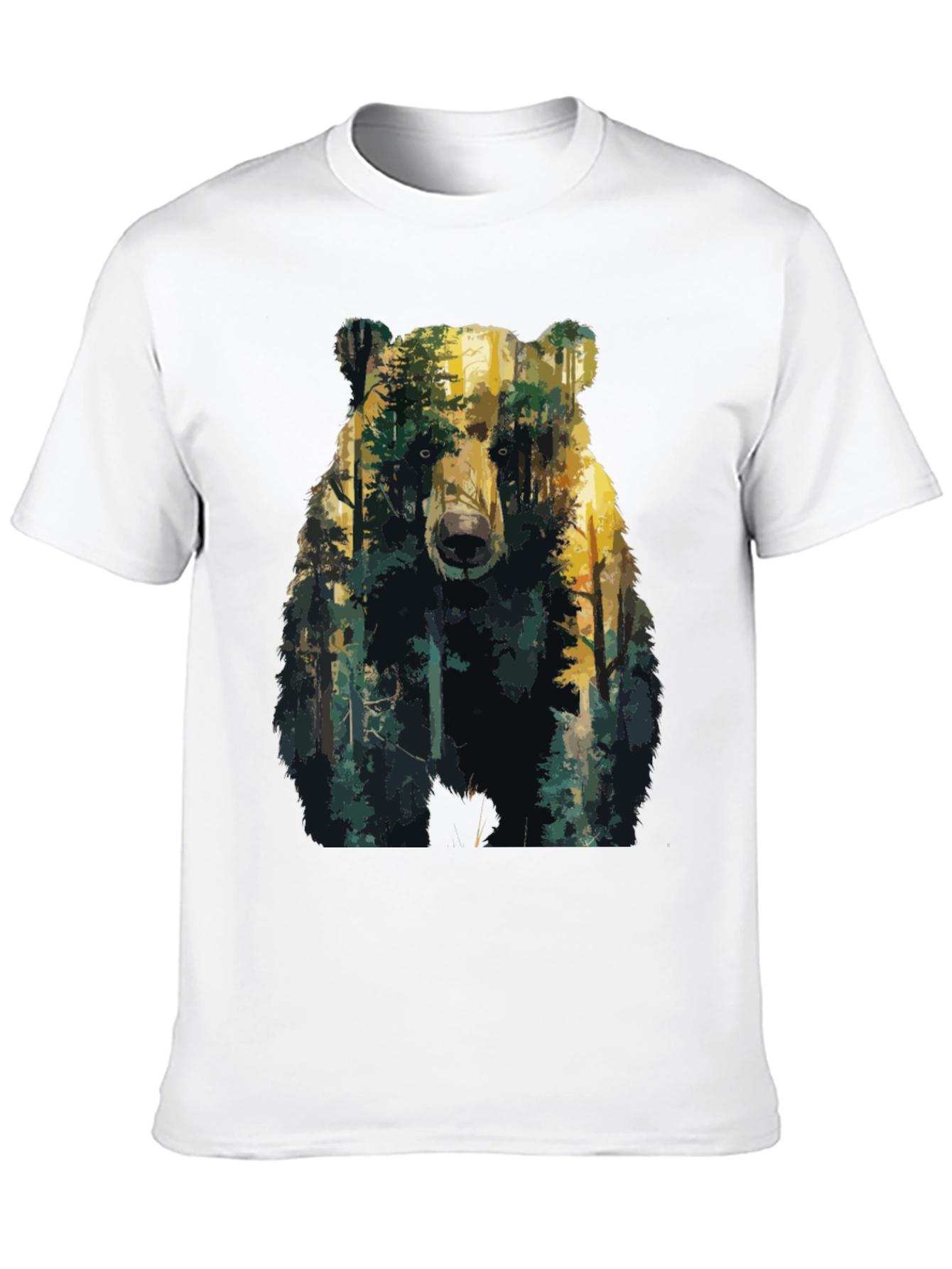 Bear Forest Graphic T-Shirt - Nature Inspired Tee