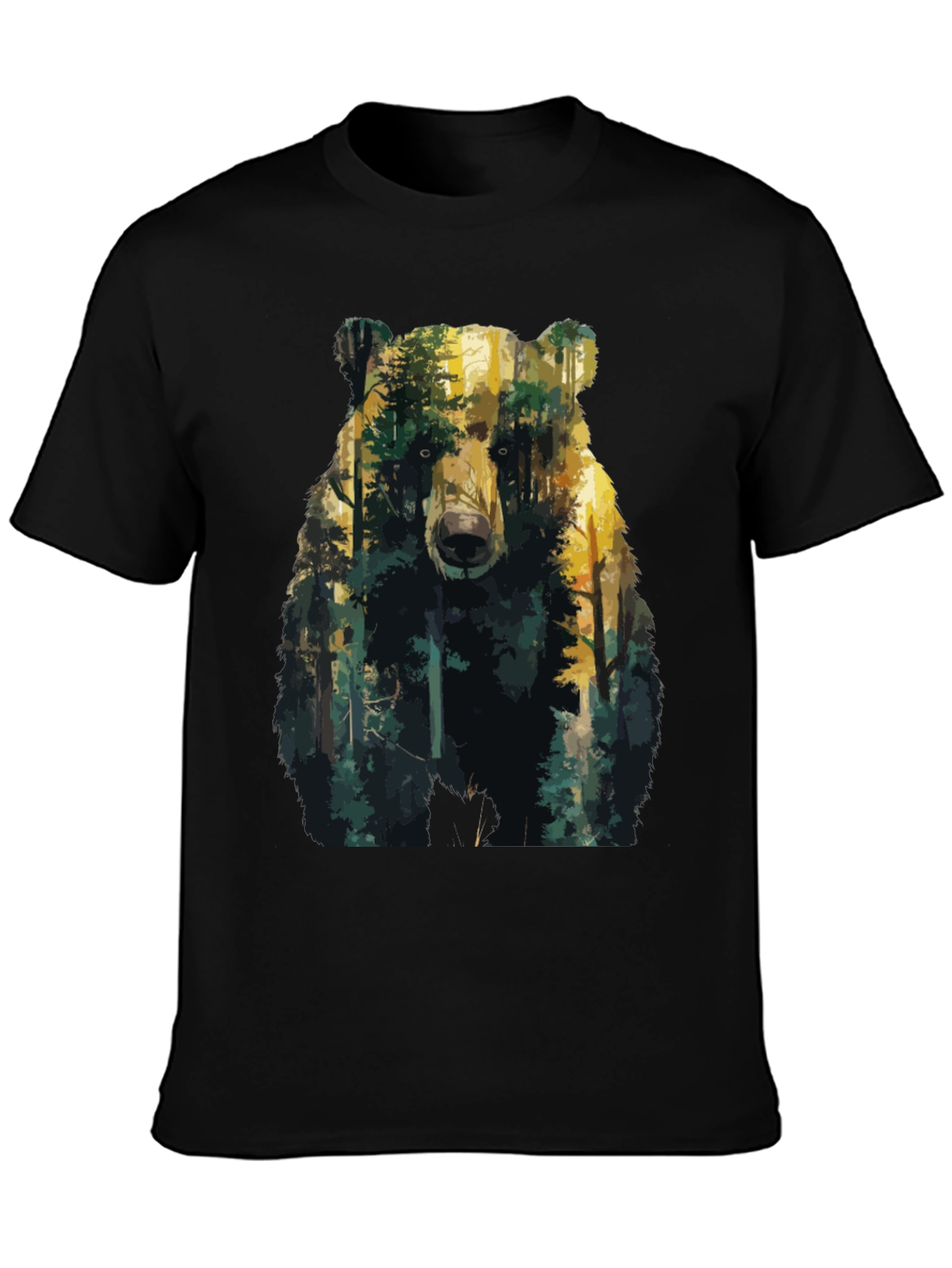 Bear Forest Graphic T-Shirt - Nature Inspired Tee