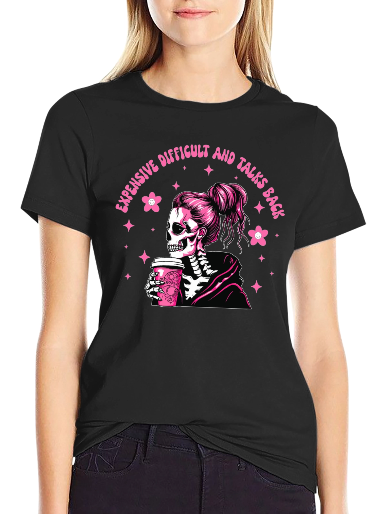 Expensive Difficult Talks Back Skeleton Graphic Tee