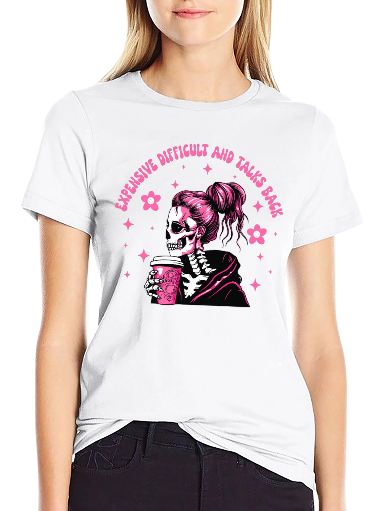 Expensive Difficult Talks Back Skeleton Graphic Tee