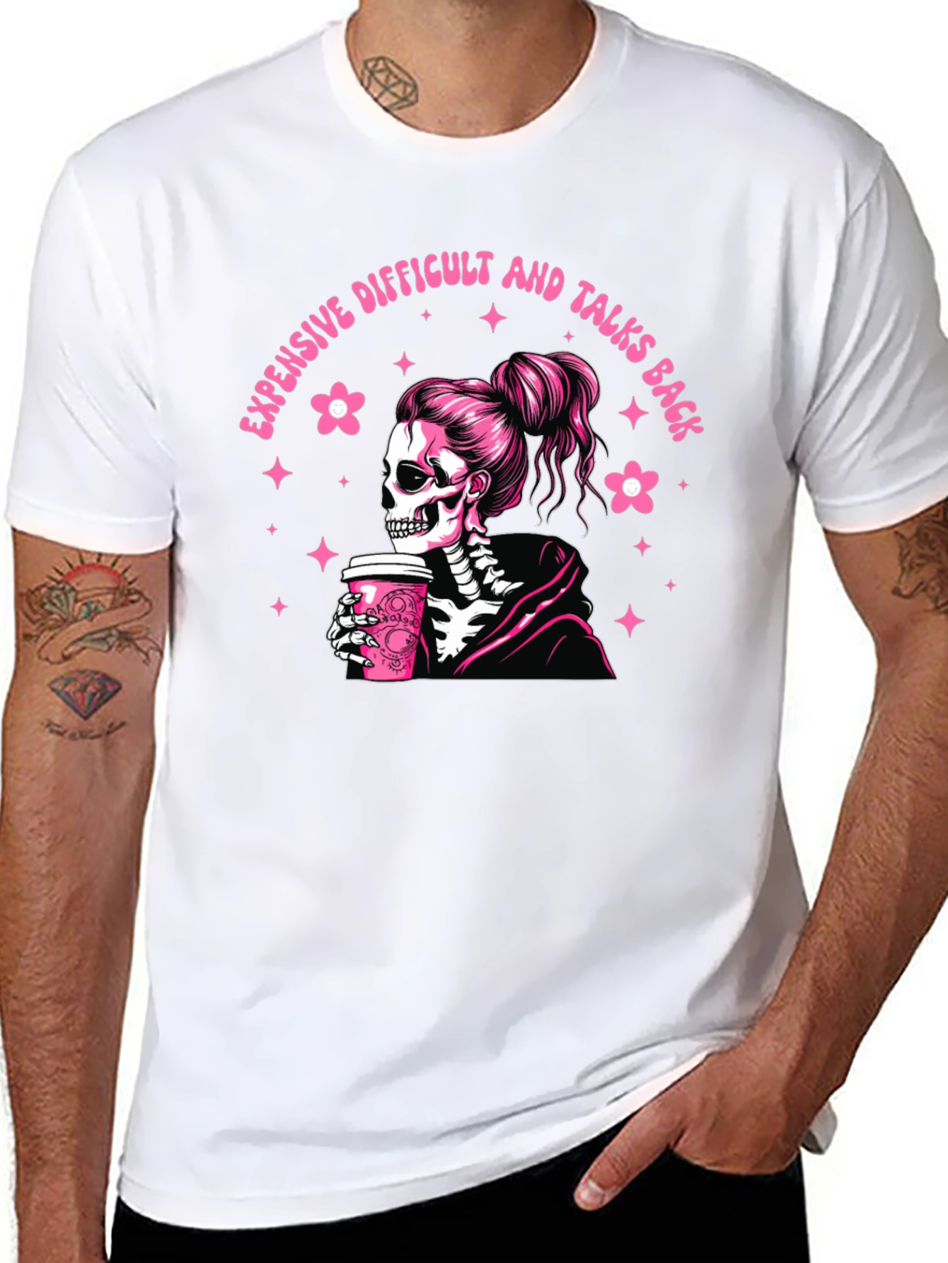 Expensive Difficult Talks Back Skeleton Graphic Tee