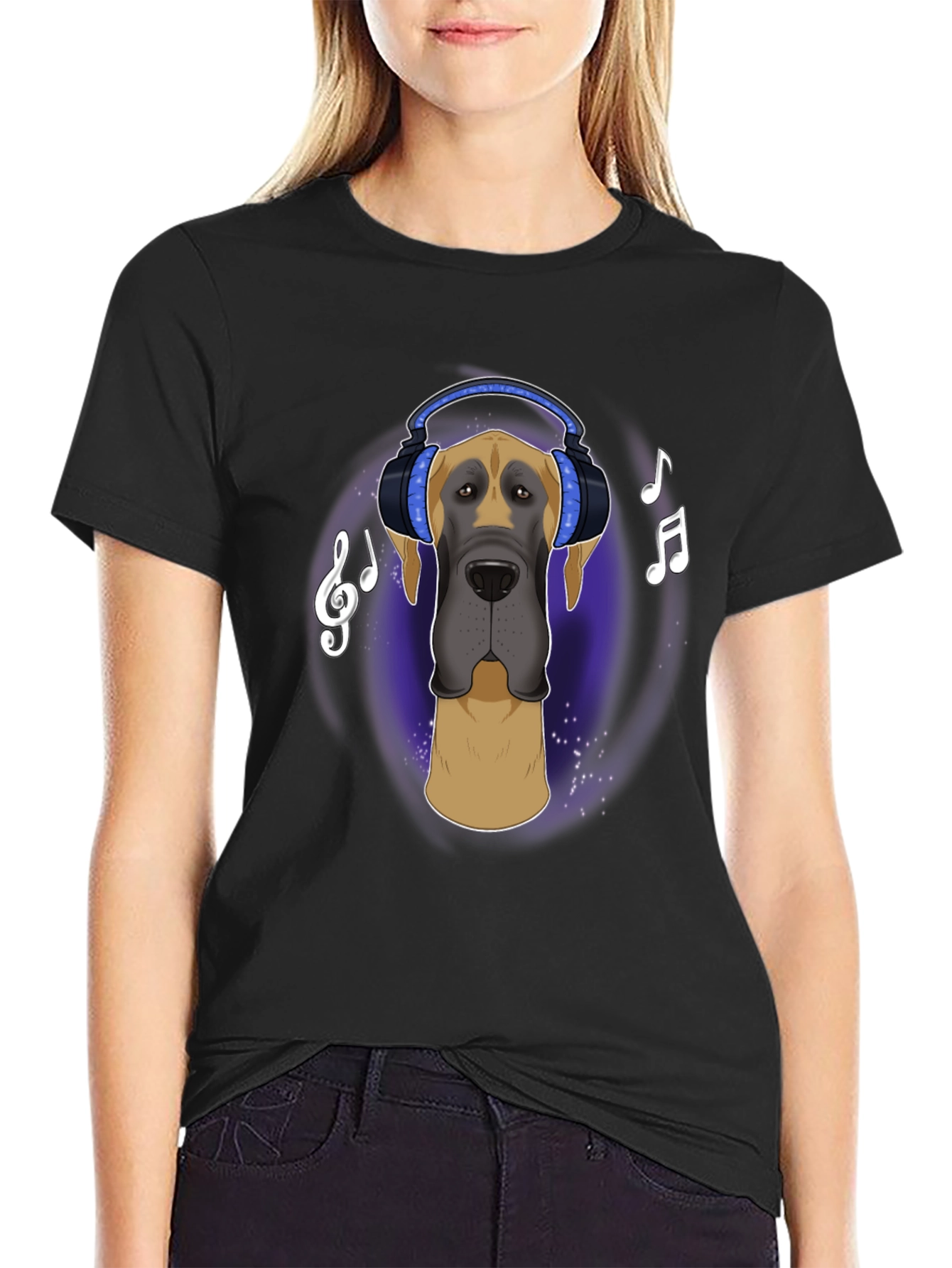 Dog with Headphones T-Shirt - Music Lover Tee