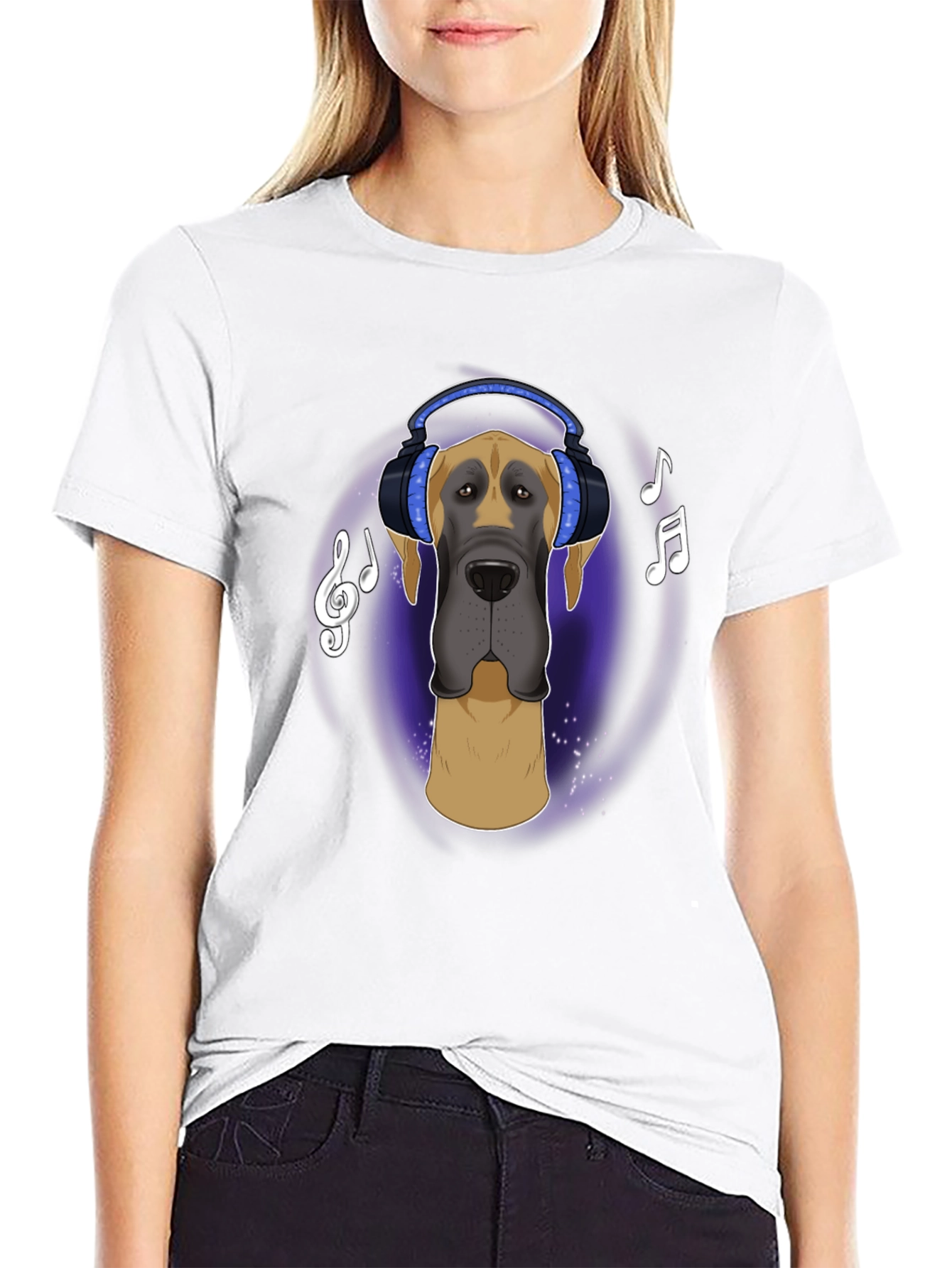 Dog with Headphones T-Shirt - Music Lover Tee