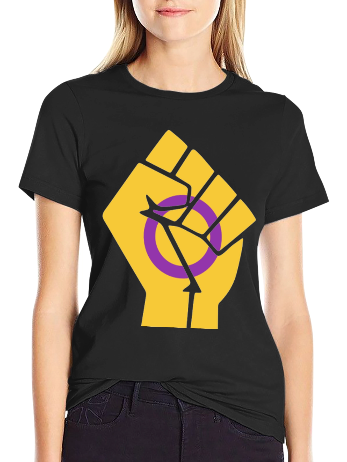 Intersex Pride T-Shirt - Raised Fist Design