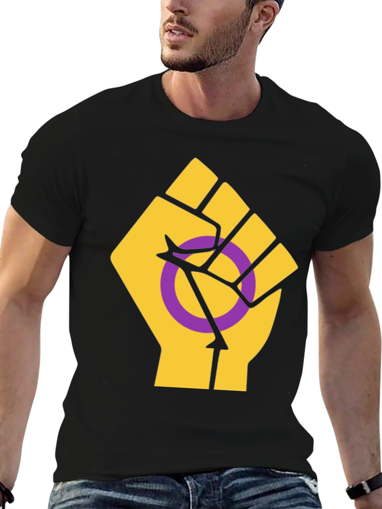 Intersex Pride T-Shirt - Raised Fist Design
