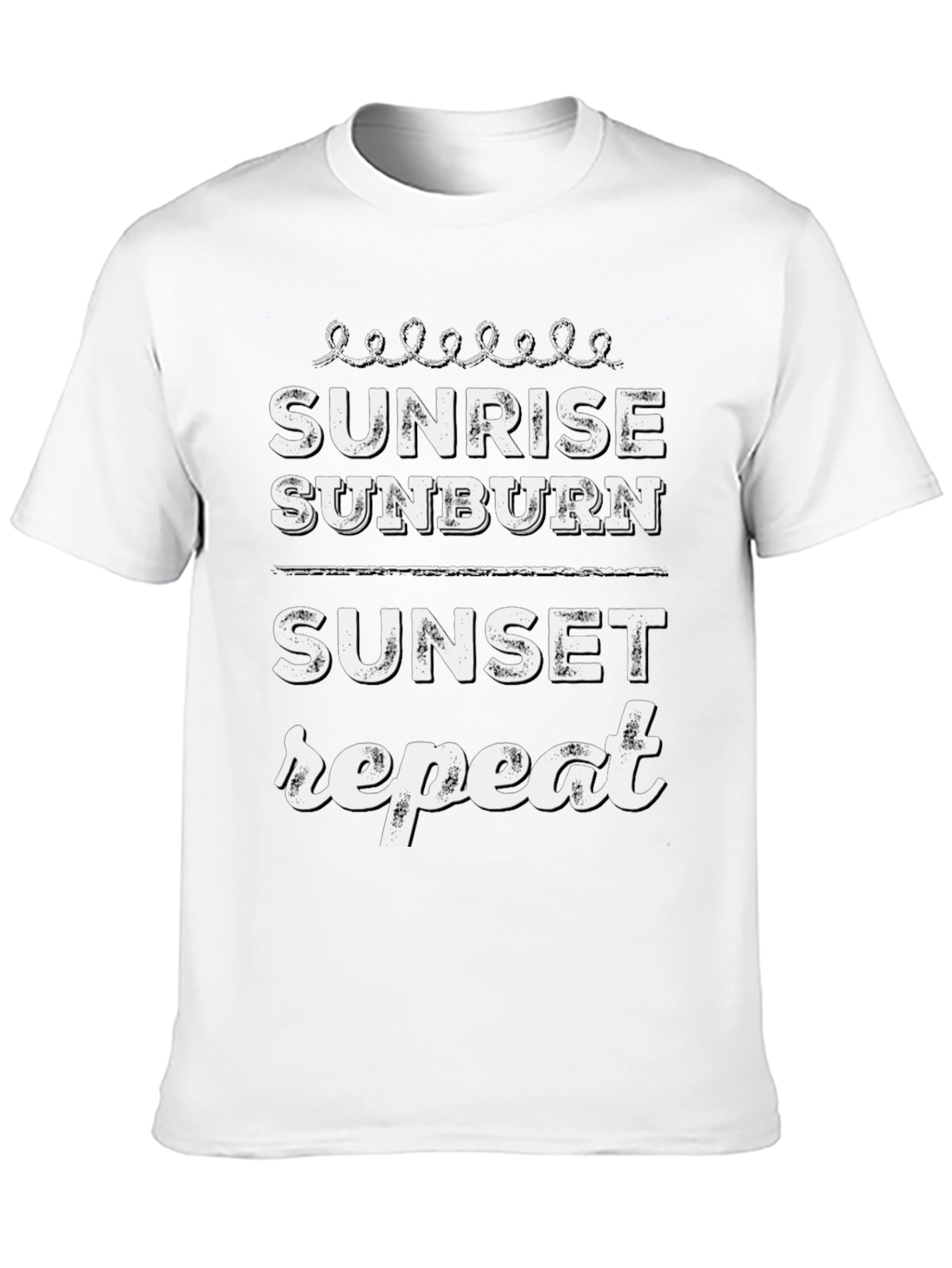 Sunrise Sunburn Sunset Repeat Black Graphic Tee