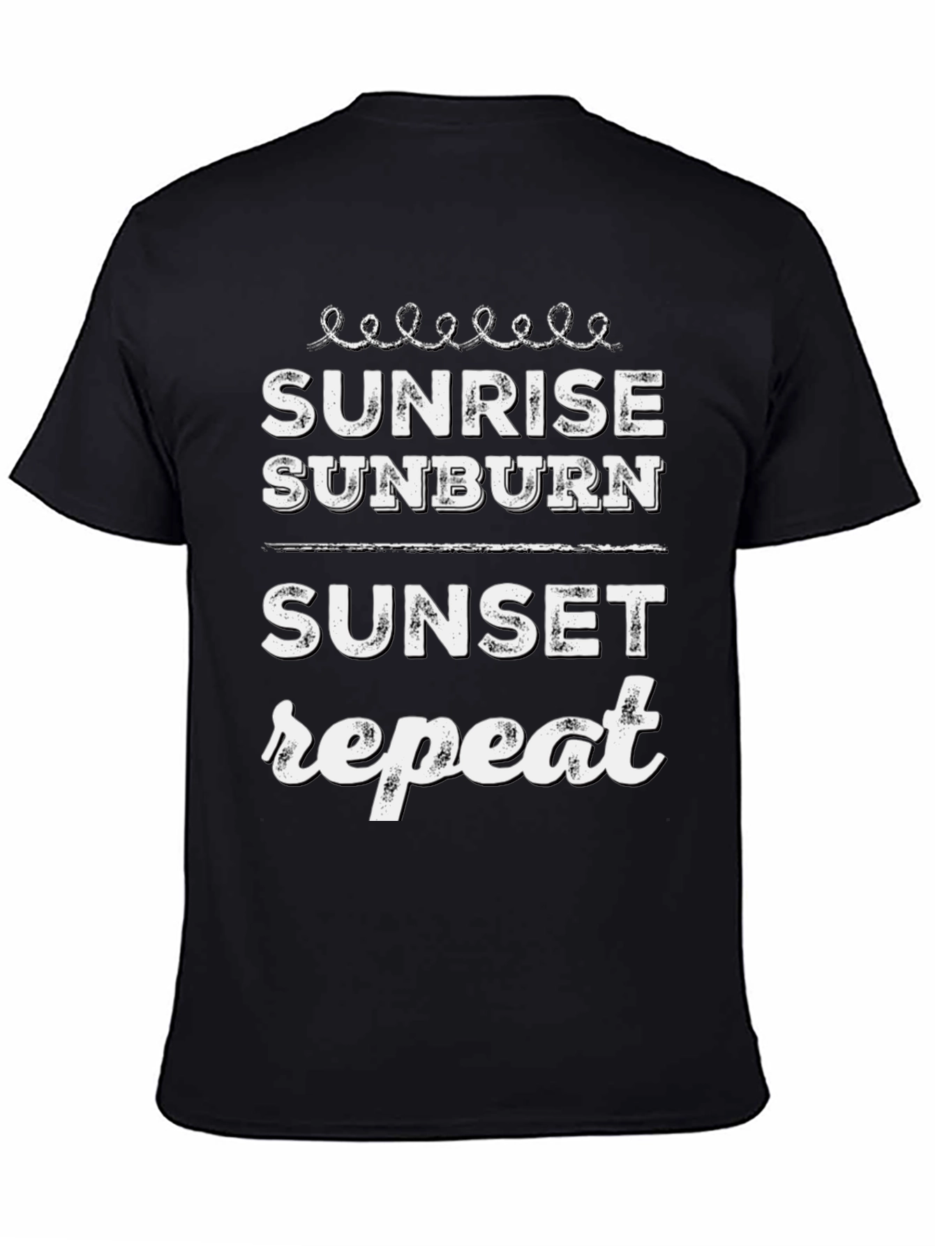 Sunrise Sunburn Sunset Repeat Black Graphic Tee