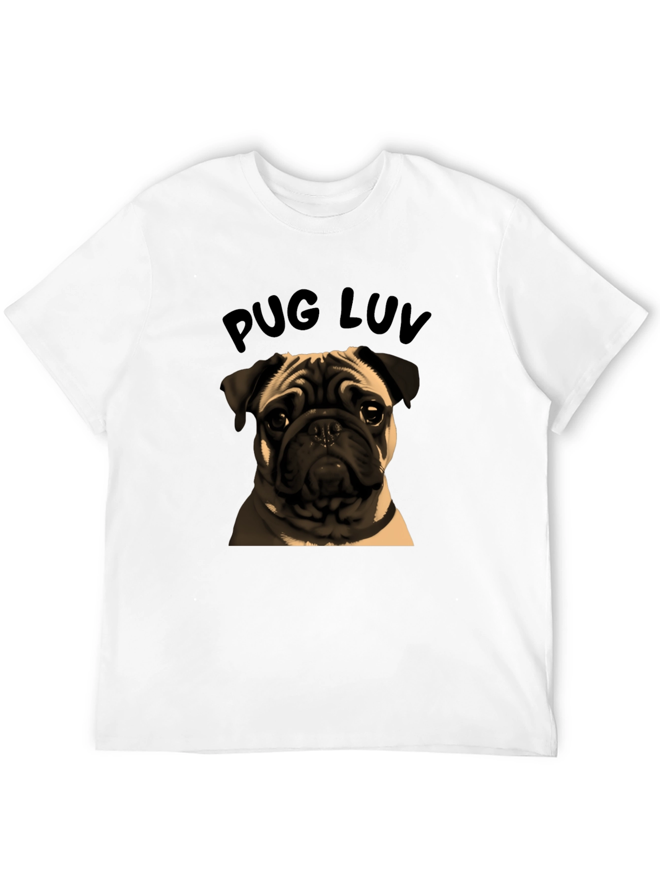 Pug Luv Graphic Tee - Black Cotton Comfort