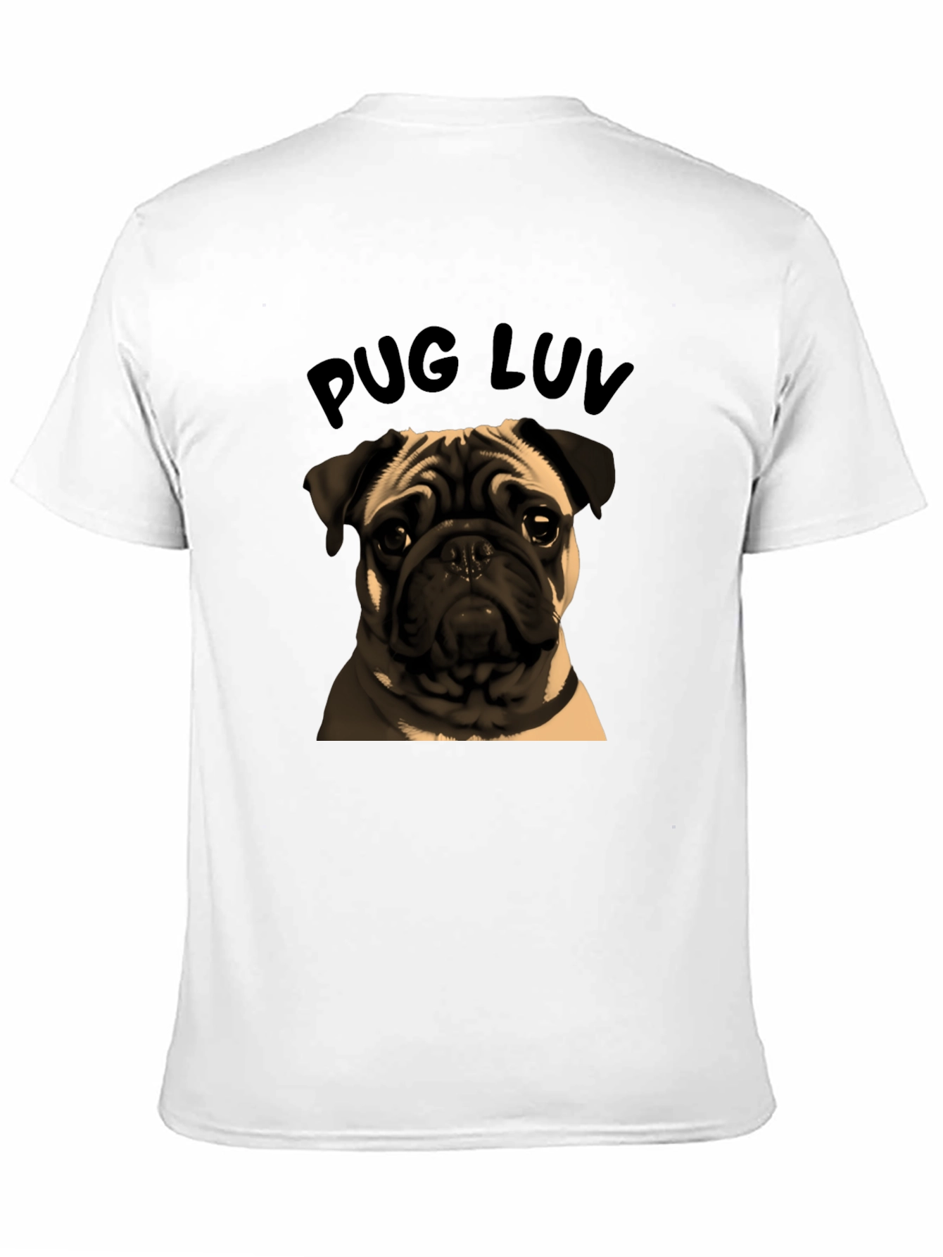 Pug Luv Graphic Tee - Black Cotton Comfort