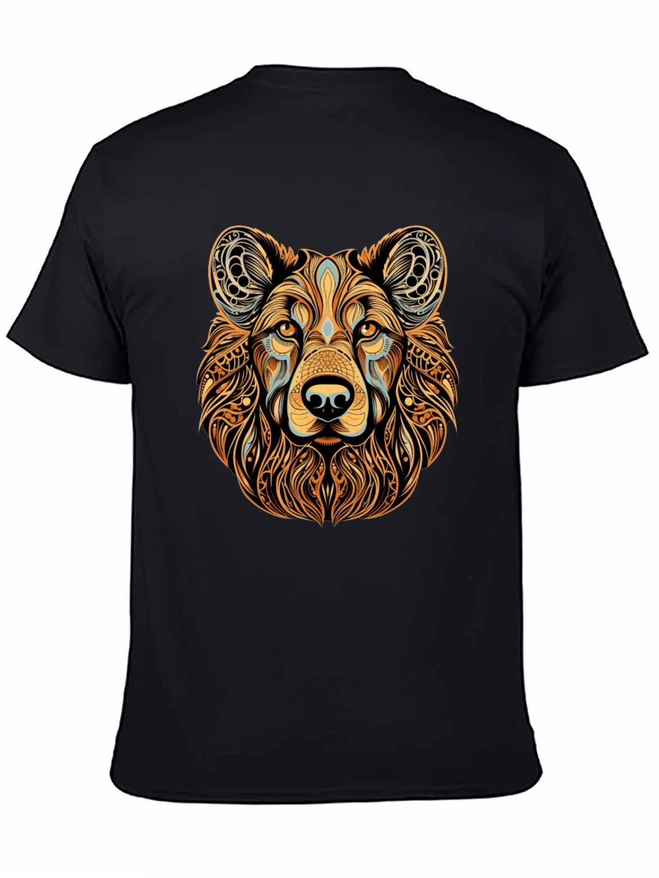Tribal Bear Graphic Black T-Shirt