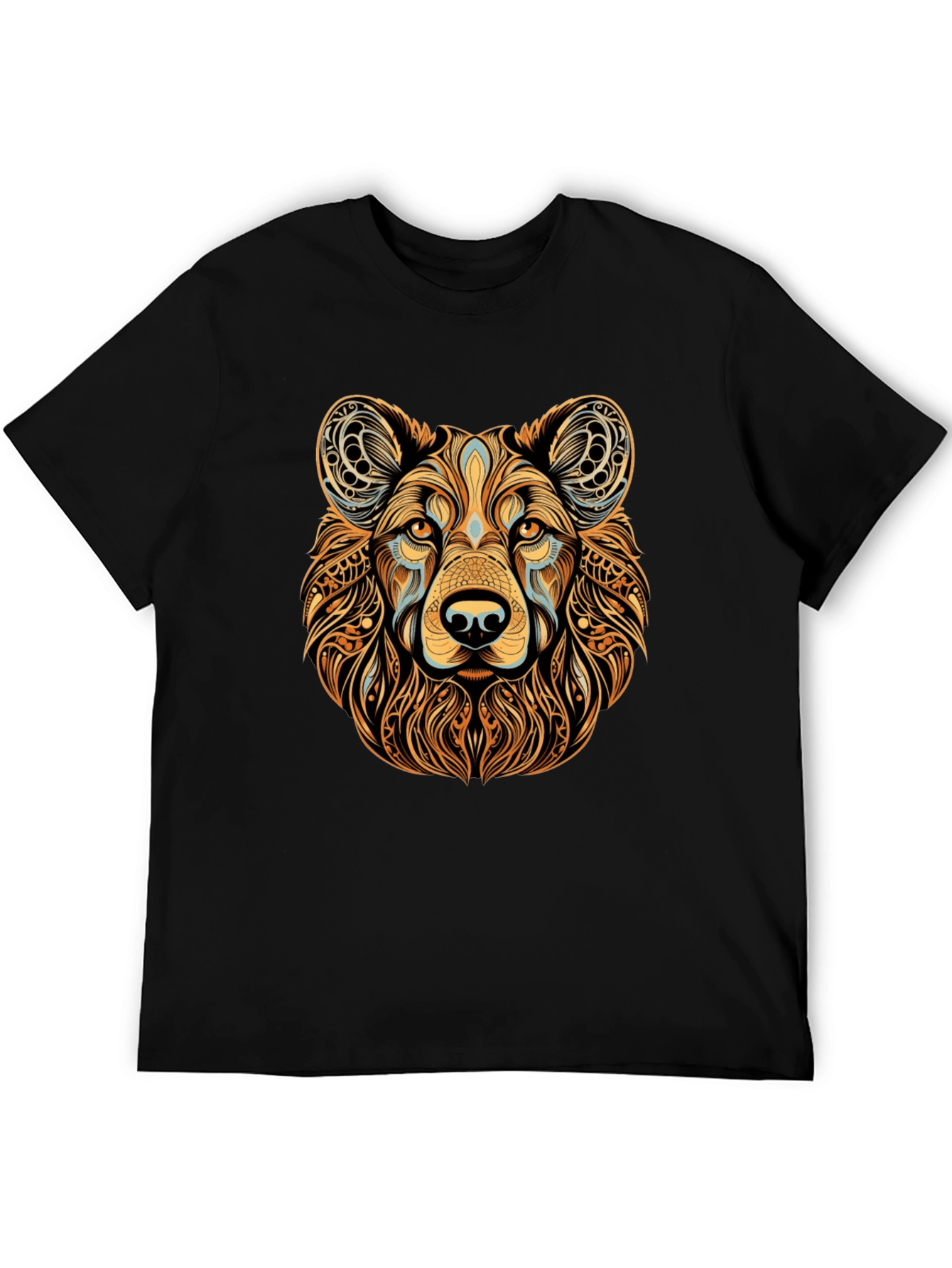 Tribal Bear Graphic Black T-Shirt