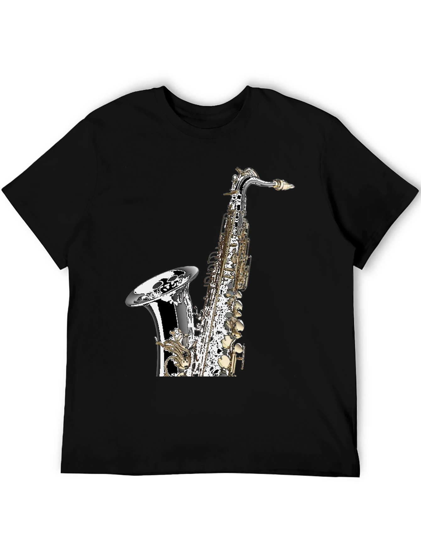 Saxophone Graphic Black T-Shirt | Musician Tee