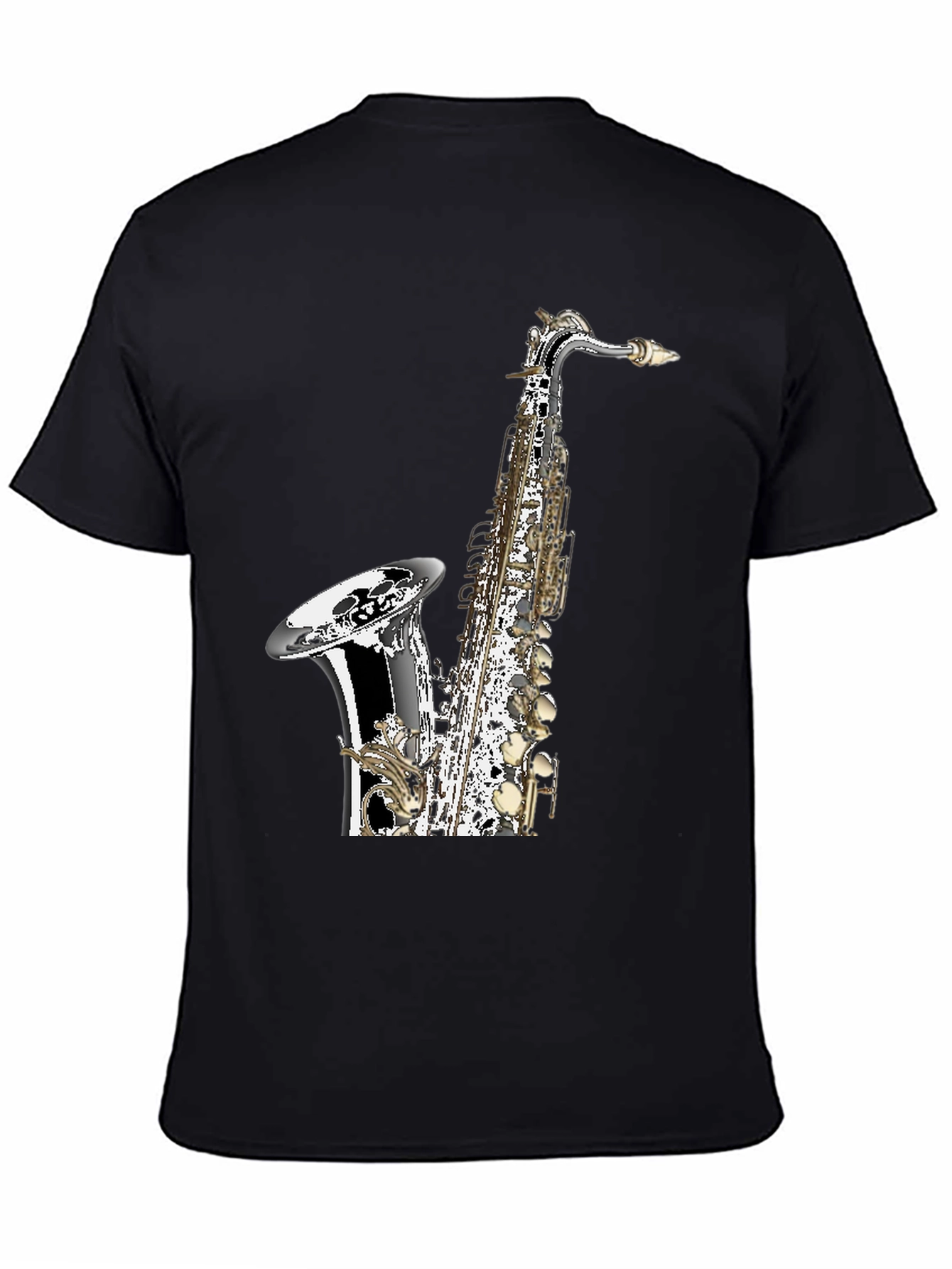 Saxophone Graphic Black T-Shirt | Musician Tee