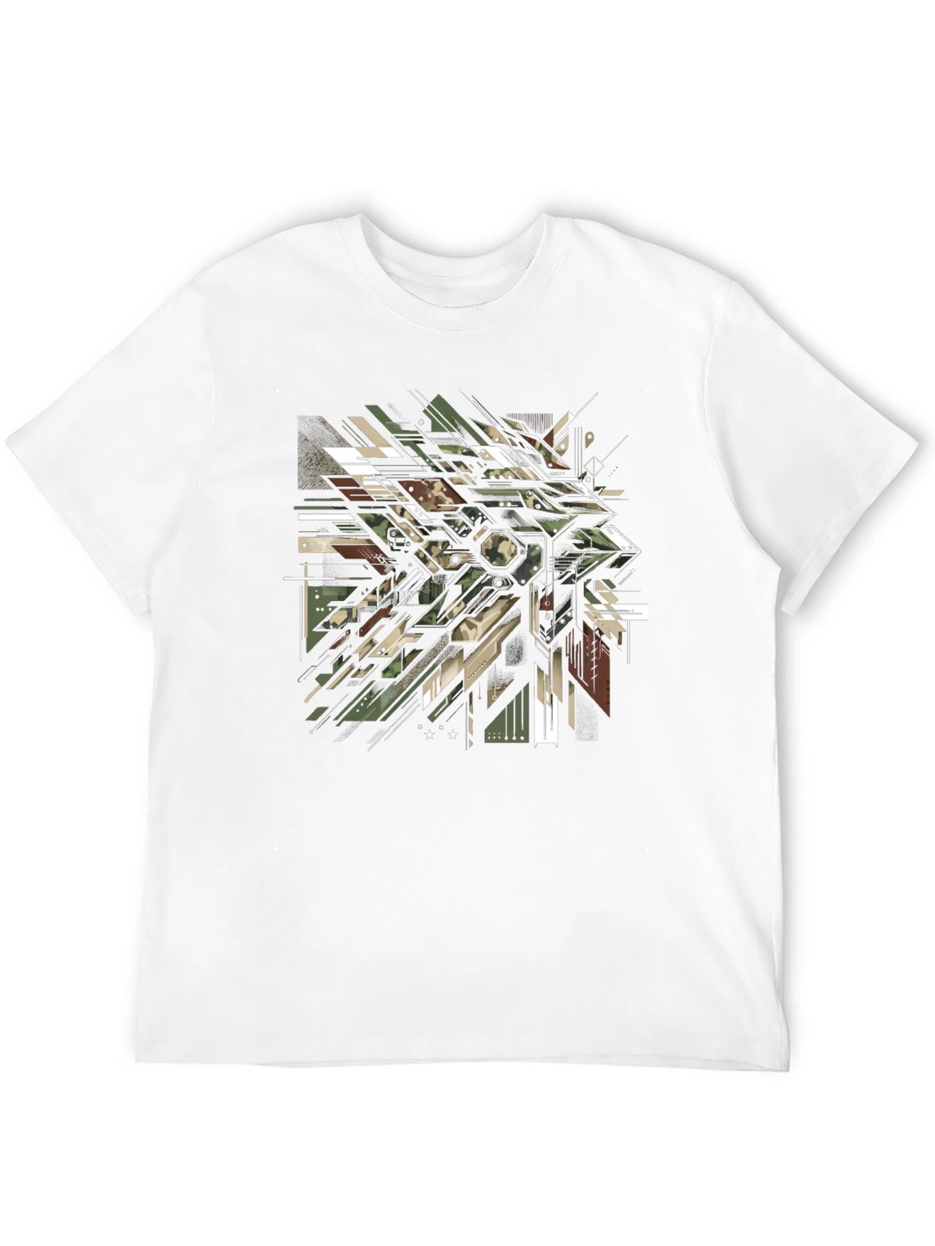 Abstract Camo Geometric Graphic Print T-Shirt