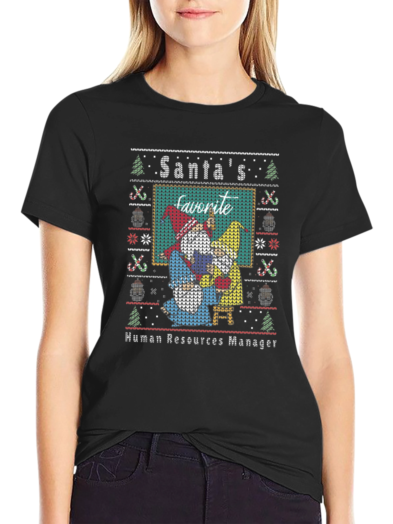 Santas Favorite HR Manager Ugly Christmas Sweater T-Shirt