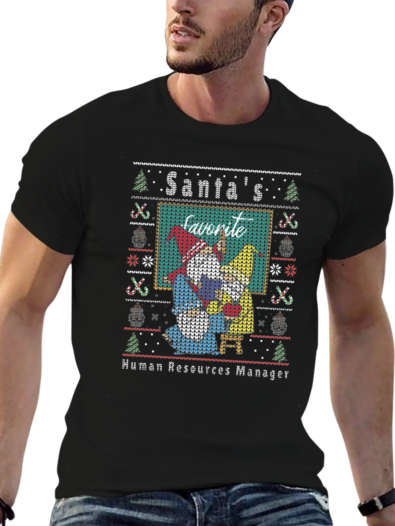 Santas Favorite HR Manager Ugly Christmas Sweater T-Shirt
