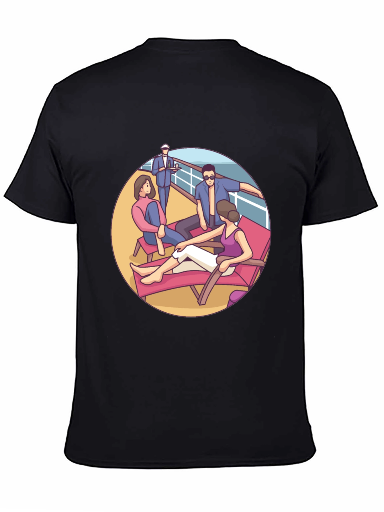 Cruise Life Graphic T-Shirt Black Cotton Tee