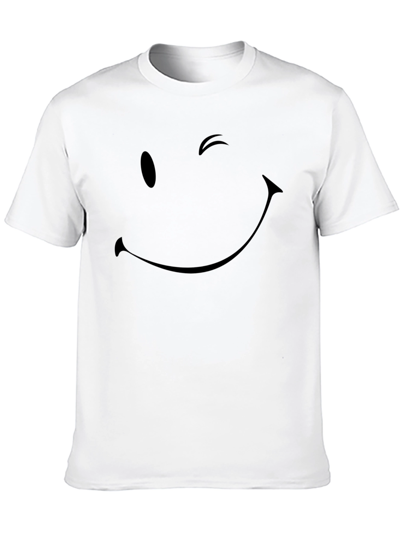 Winking Smiley Face Black Graphic Tee
