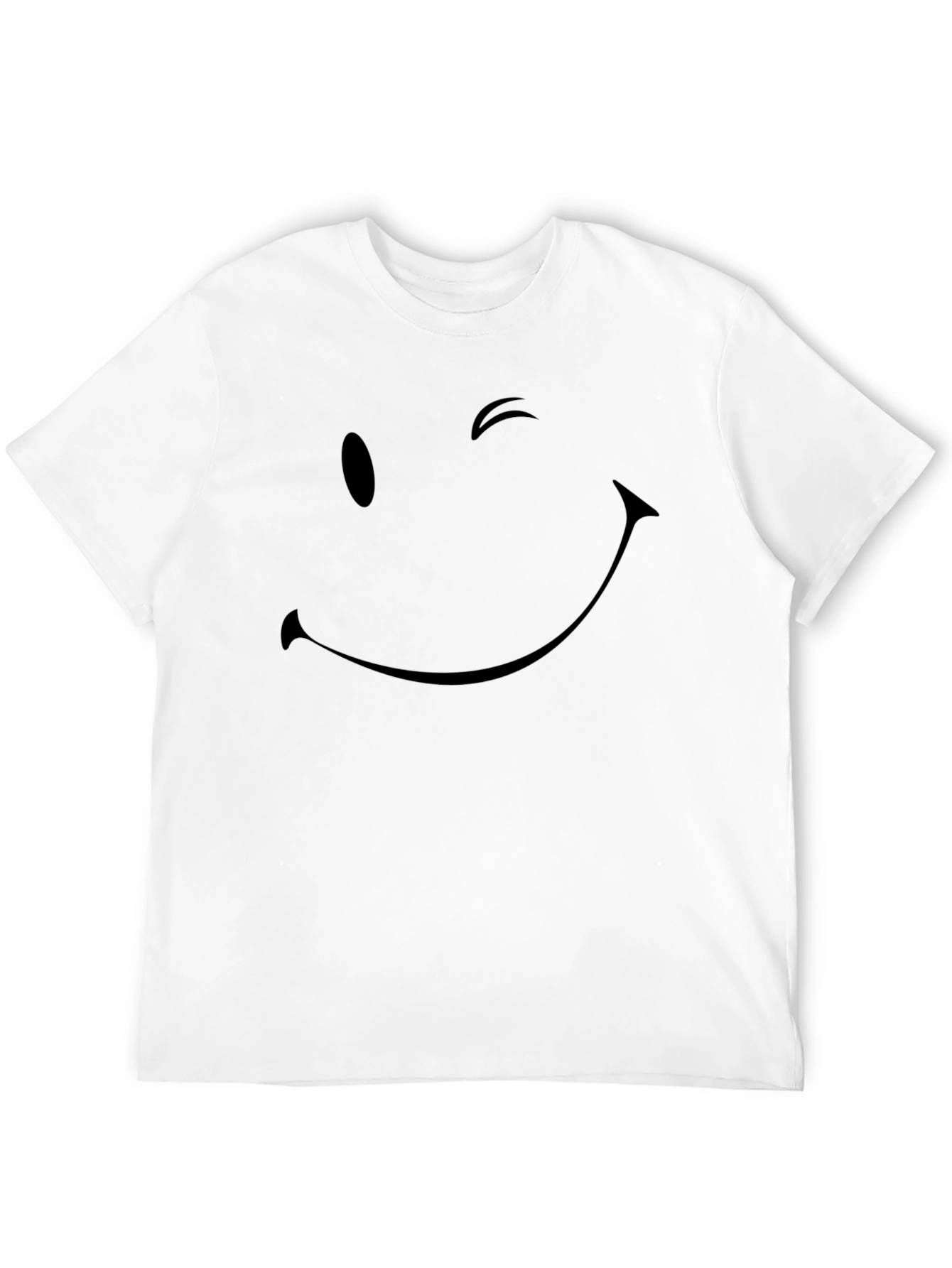 Winking Smiley Face Black Graphic Tee