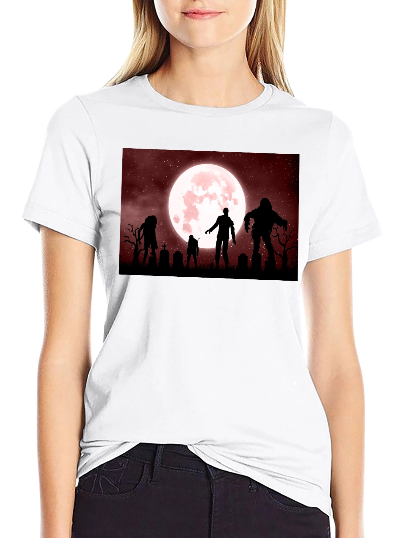 Zombie Moon T-Shirt - Halloween Night