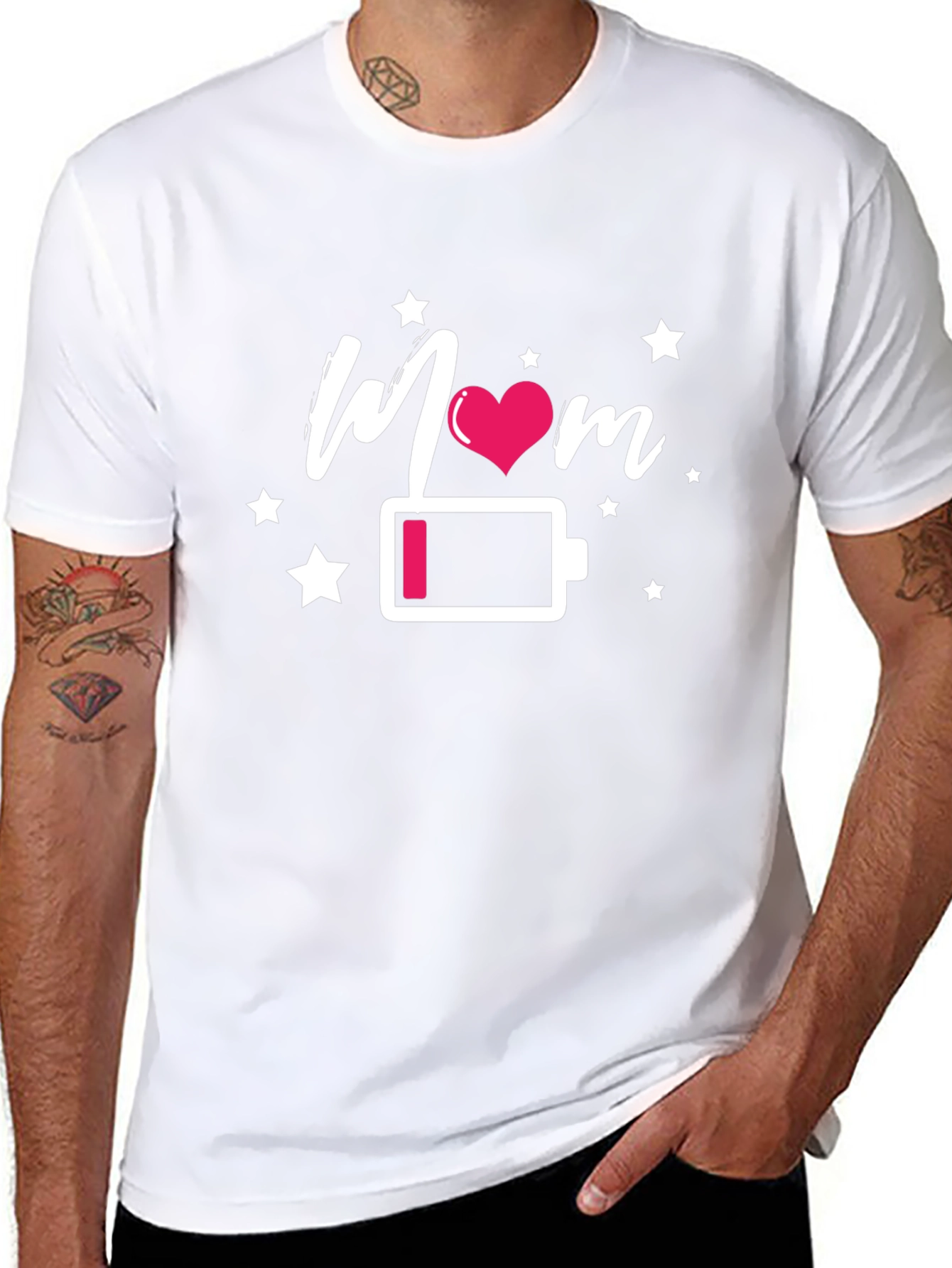 Mom Low Battery T-Shirt - Black