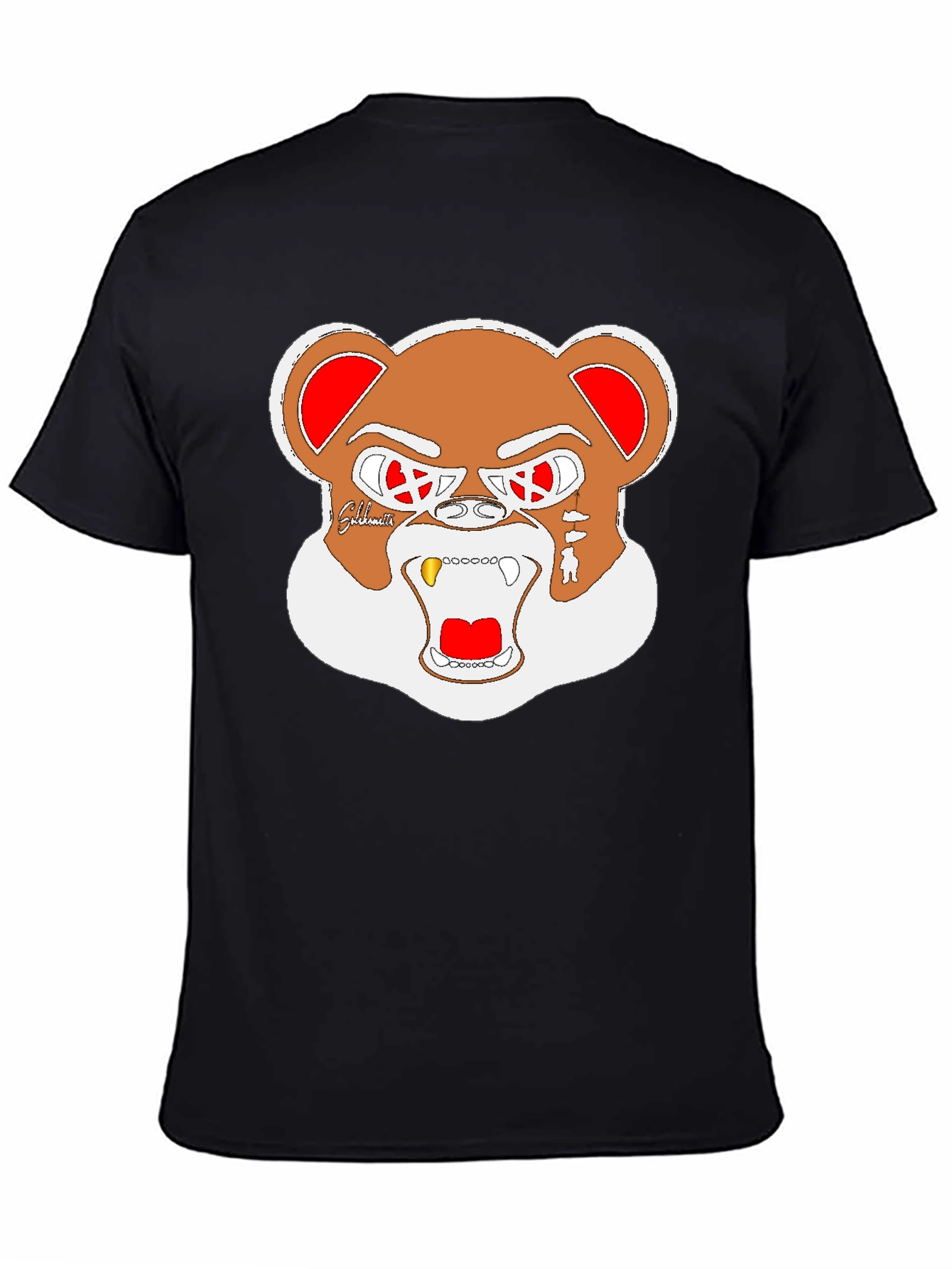 Cool Bear Graphic Print Black T-Shirt