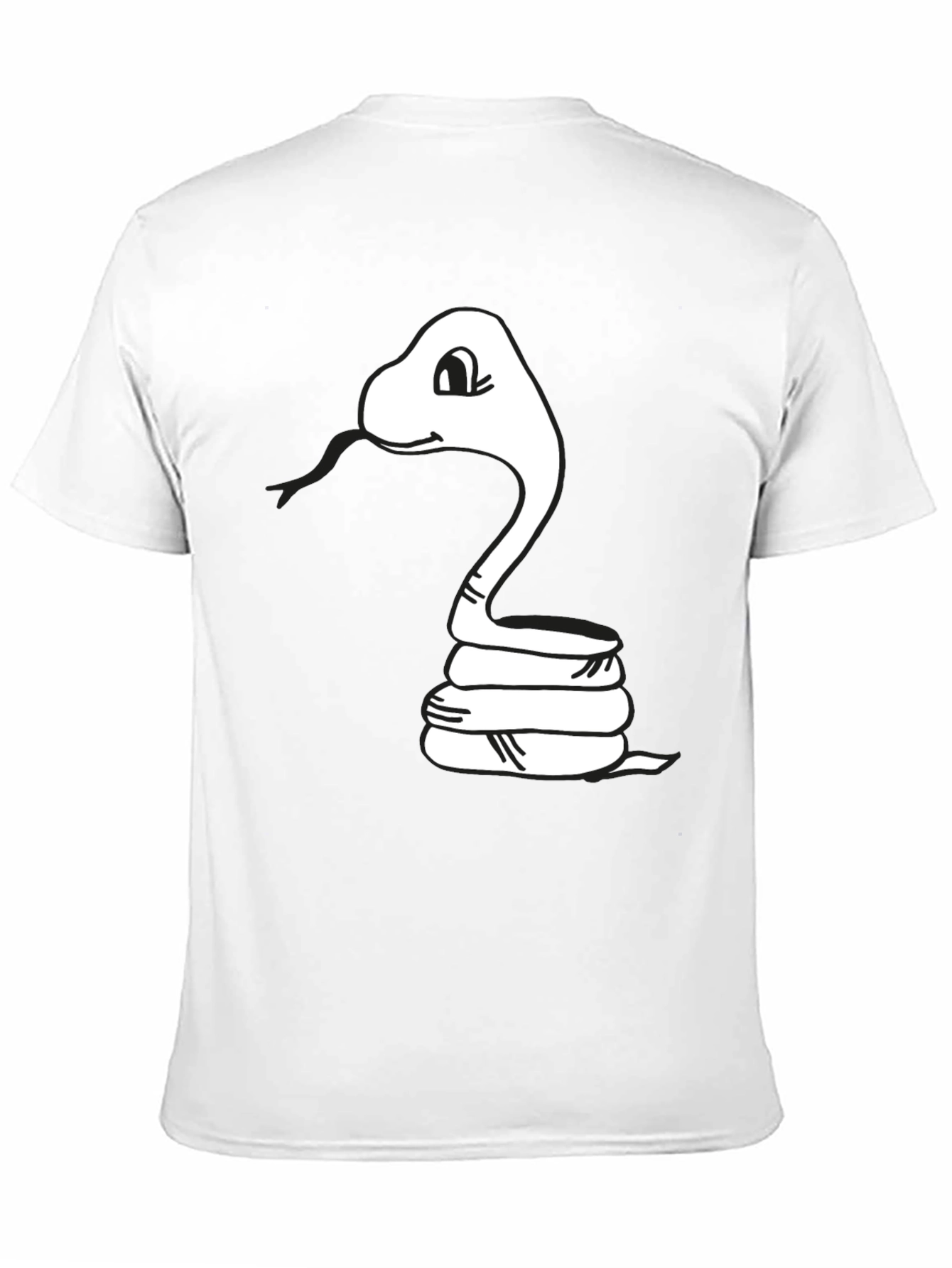 Cartoon Snake Graphic Tee - Black