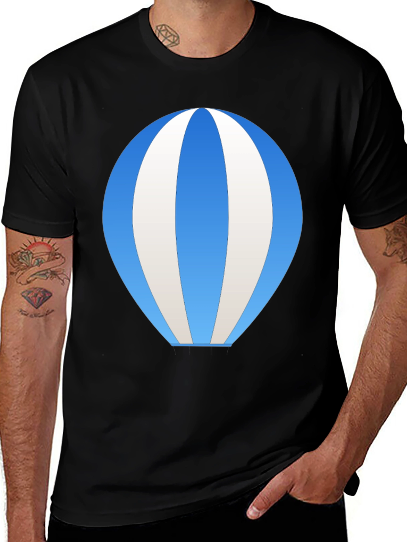 Blue Hot Air Balloon Graphic Tee