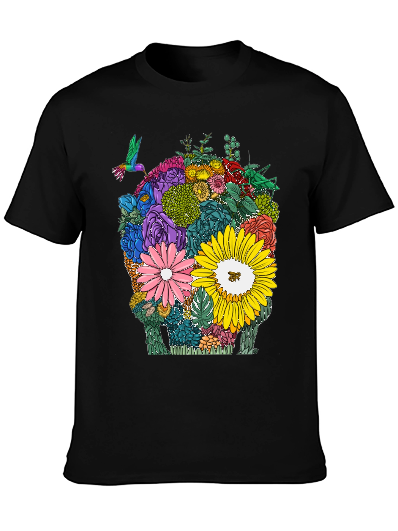 Floral Skull Graphic T-Shirt - Unique Design