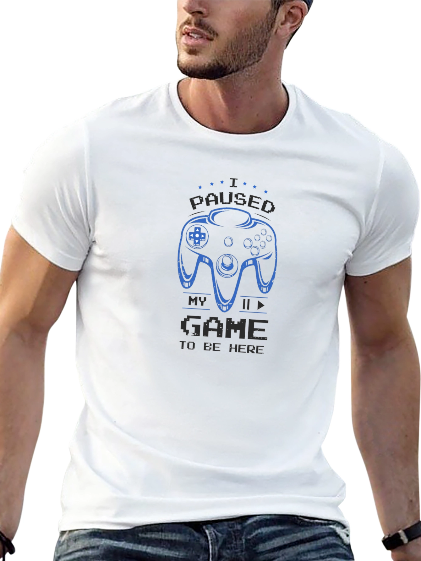 Gamers Black T-Shirt - I Paused My Game