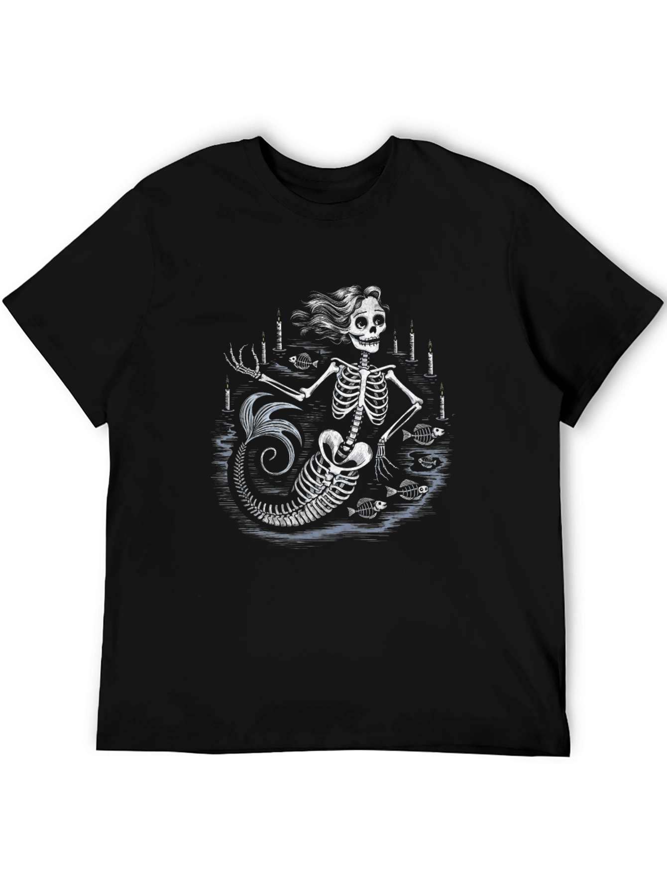 Skeleton Mermaid Graphic T-Shirt