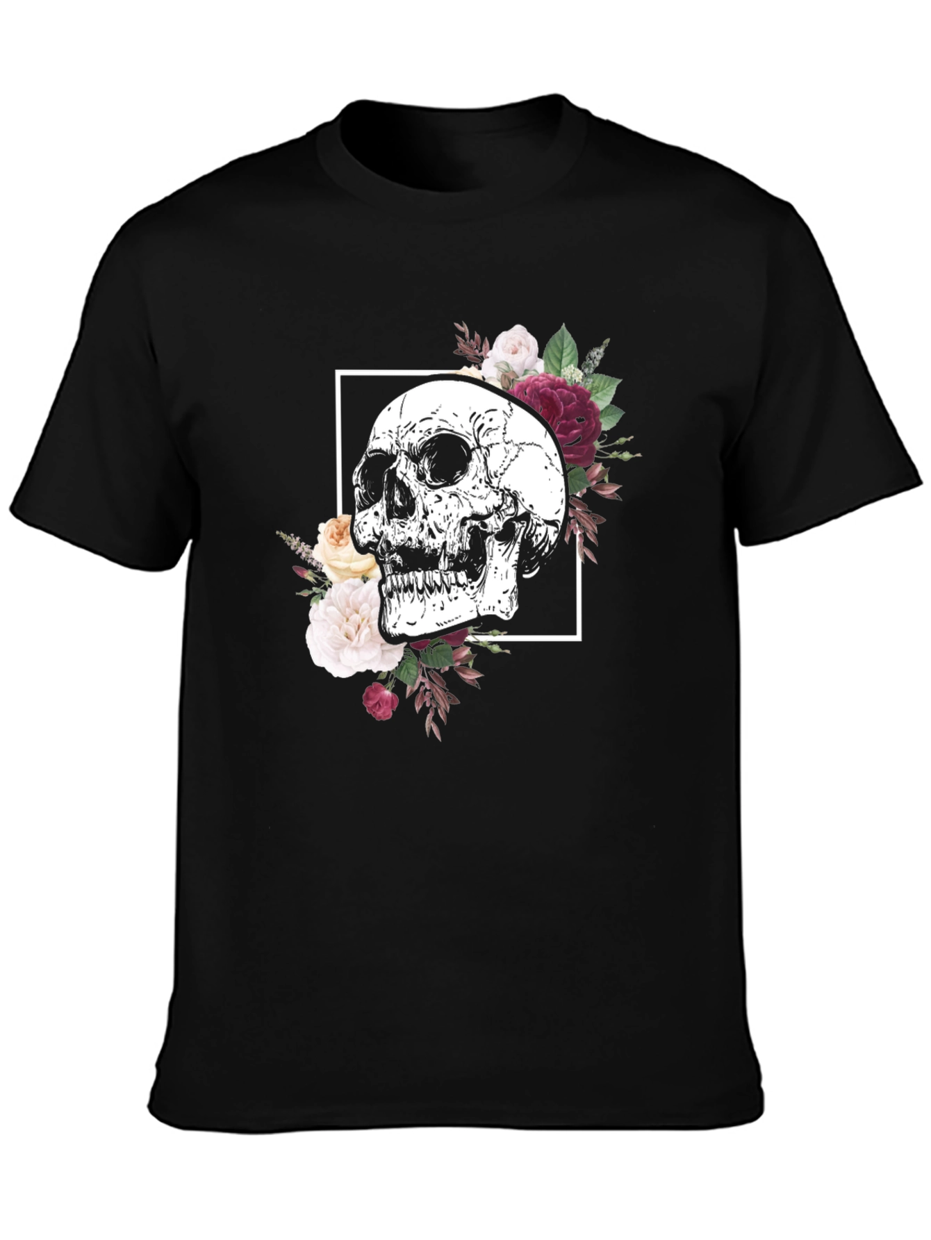 Floral Skull Graphic Tee
