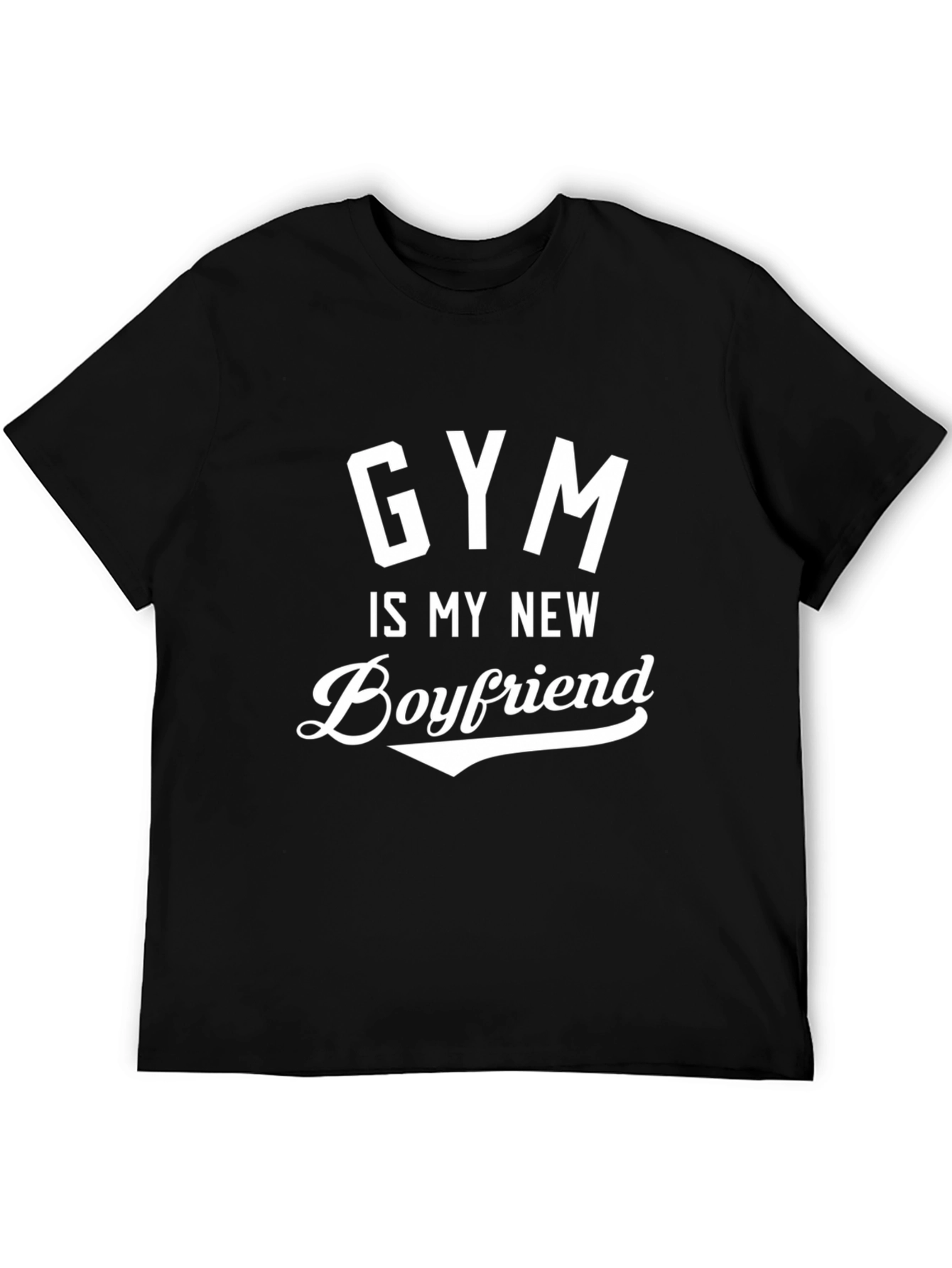 Gym Is My New Boyfriend Graphic Tee - Black