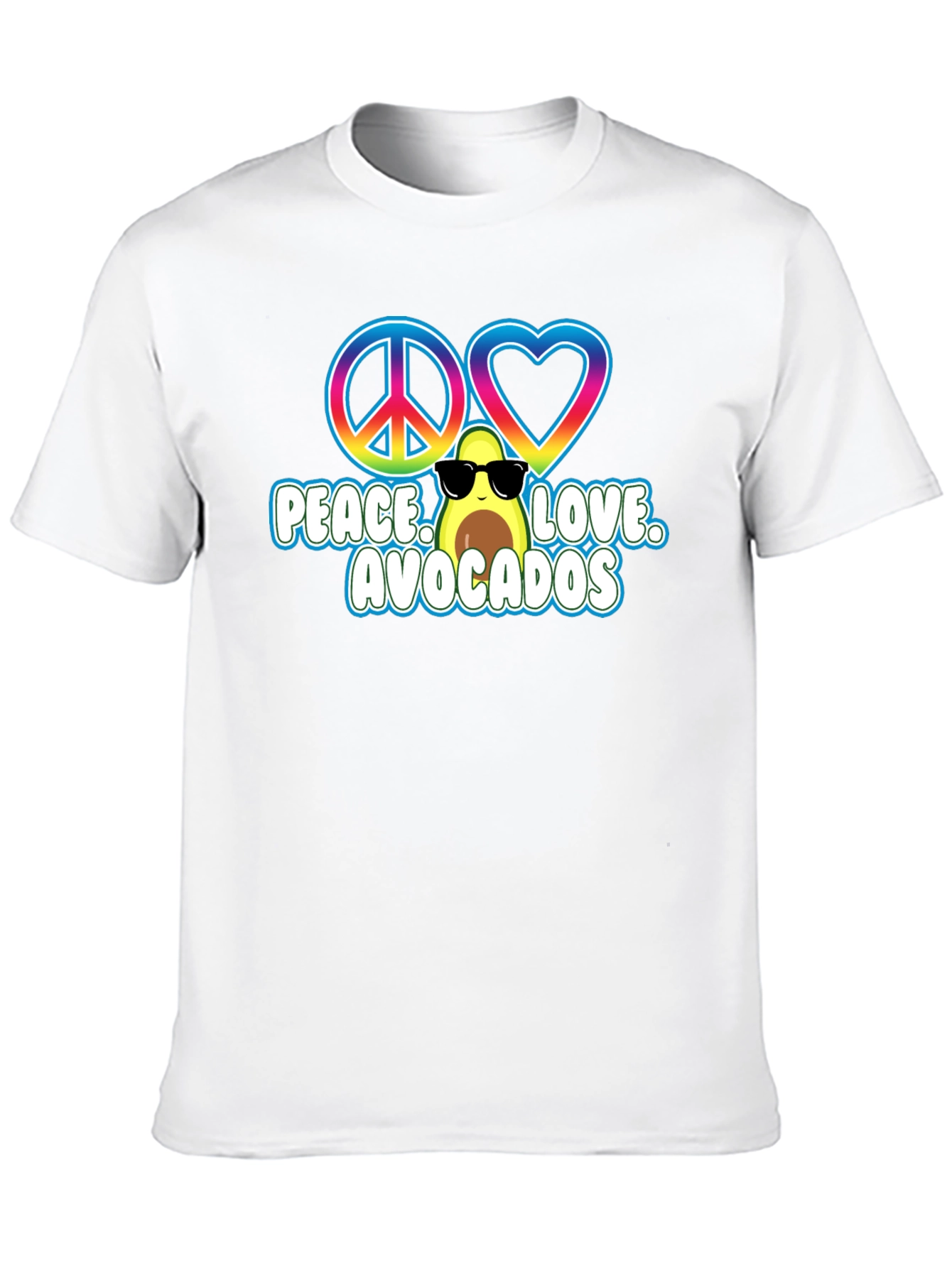 Peace Love Avocados Black T-Shirt
