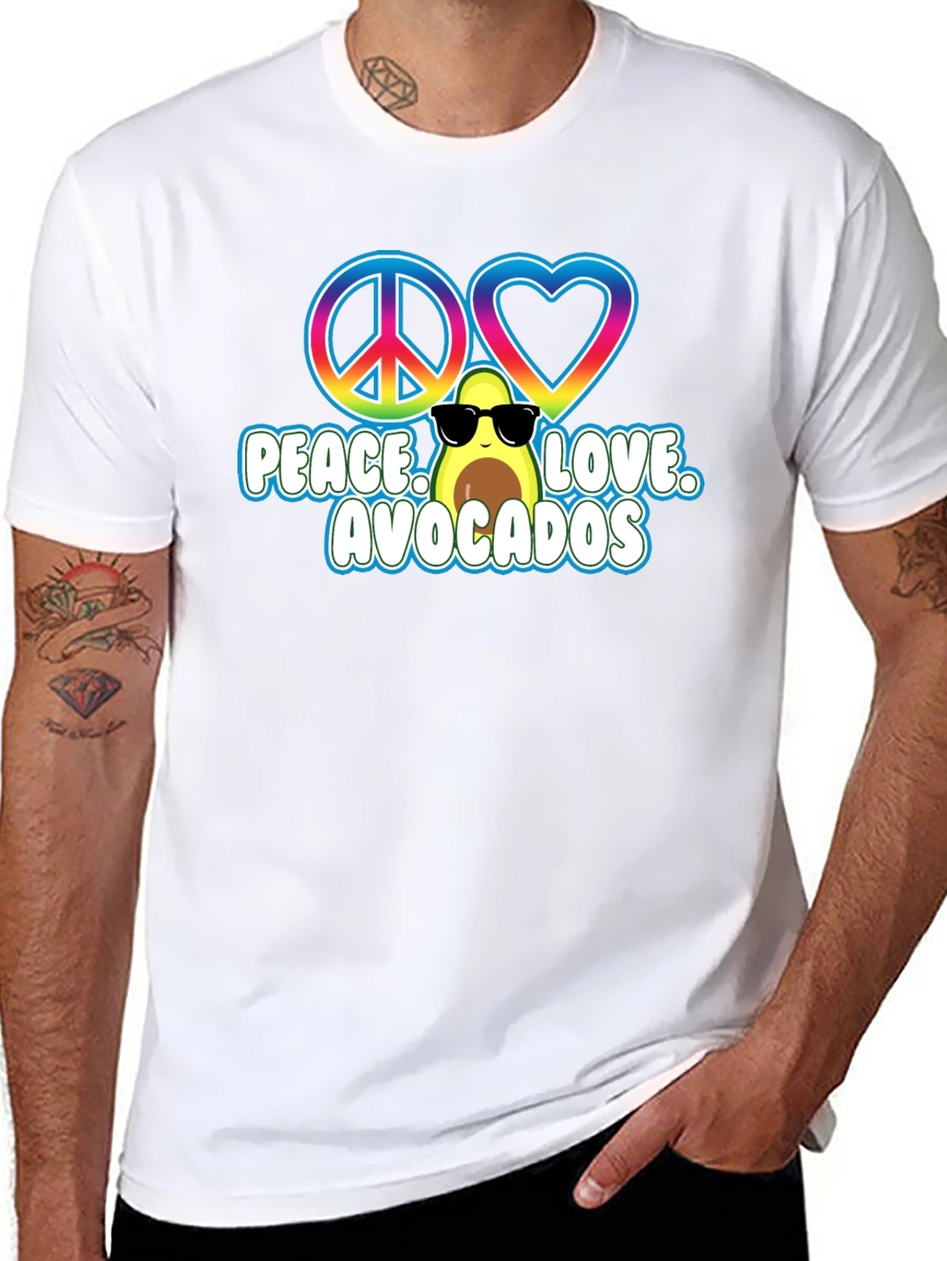 Peace Love Avocados Black T-Shirt