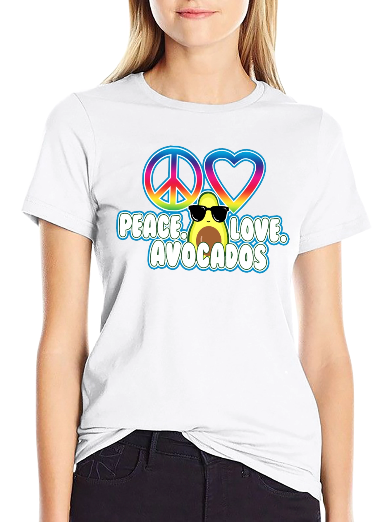 Peace Love Avocados Black T-Shirt